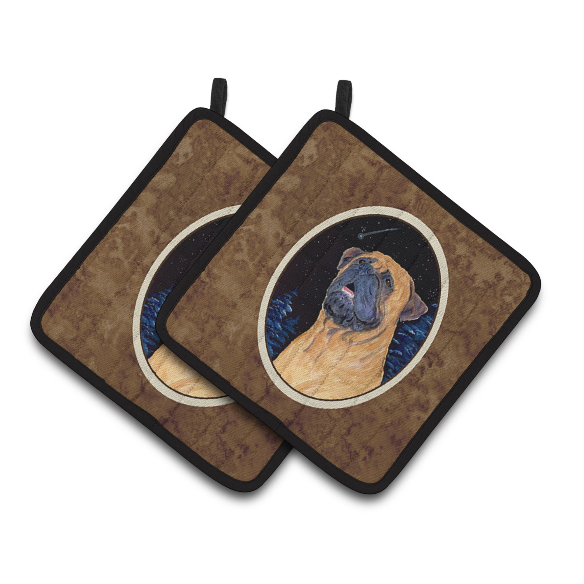 'Caroline'S Treasures Bullmastiff Pair Of Pot Holders Ss8672Pthd, 7.5Hx7.5W, Multicolor''