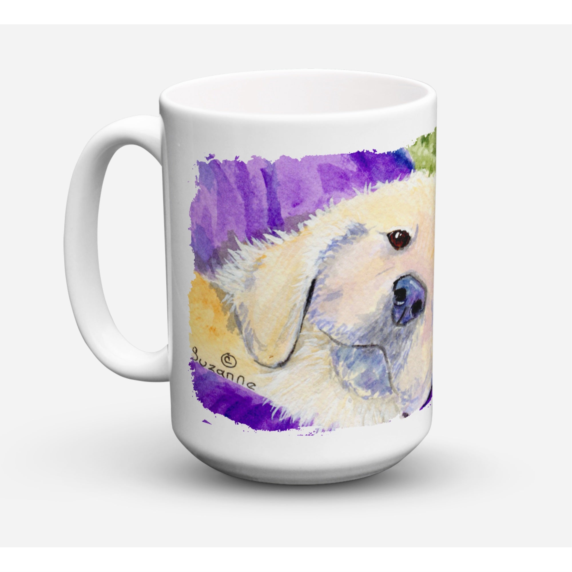 'Caroline's Treasures SS8715CM15 Golden Retriever Microwavable Ceramic Coffee Mug, 15 oz, Multicolor''