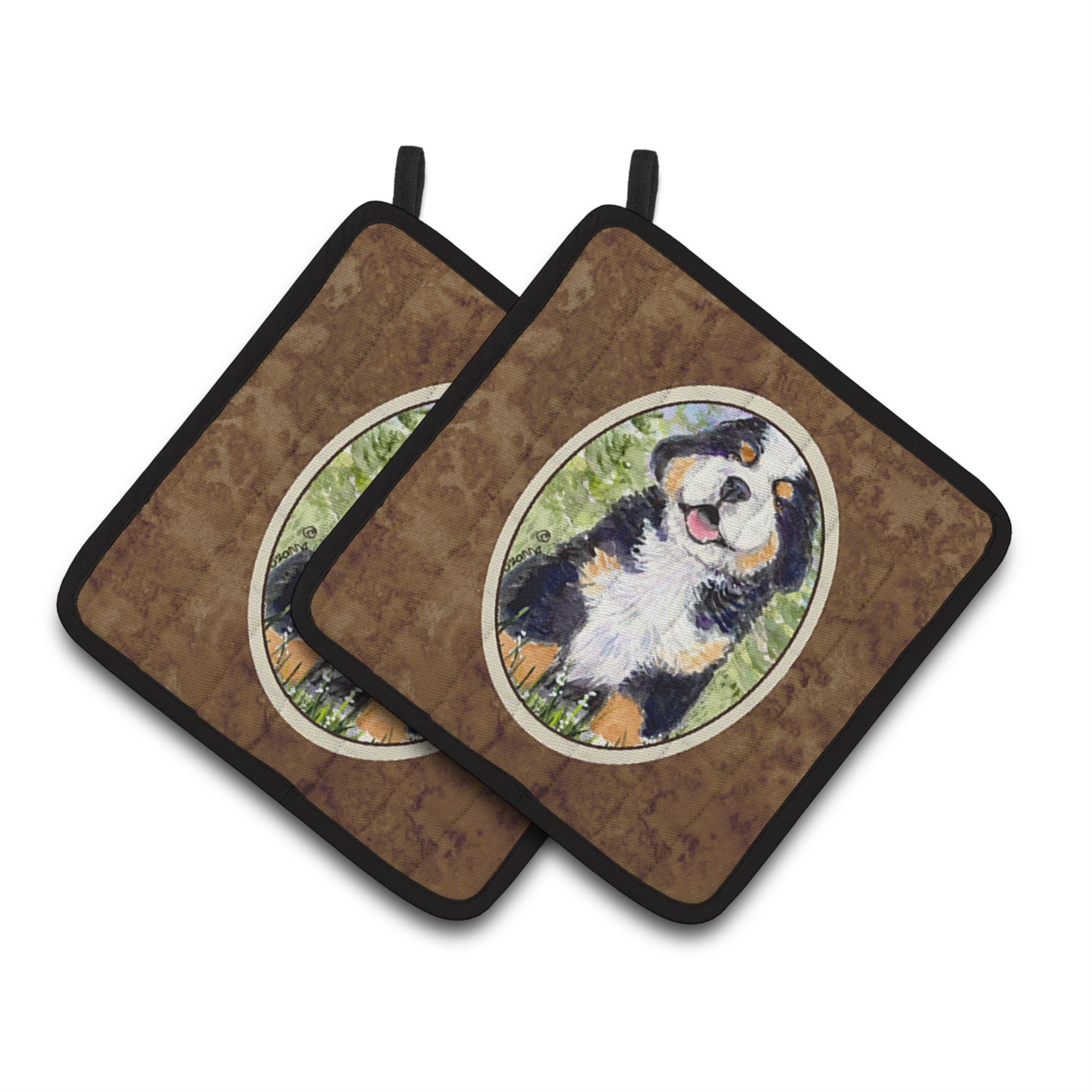 'Caroline'S Treasures Bernese Mountain Dog Pair Of Pot Holders Ss8750Pthd, 7.5Hx7.5W, Multicolor''