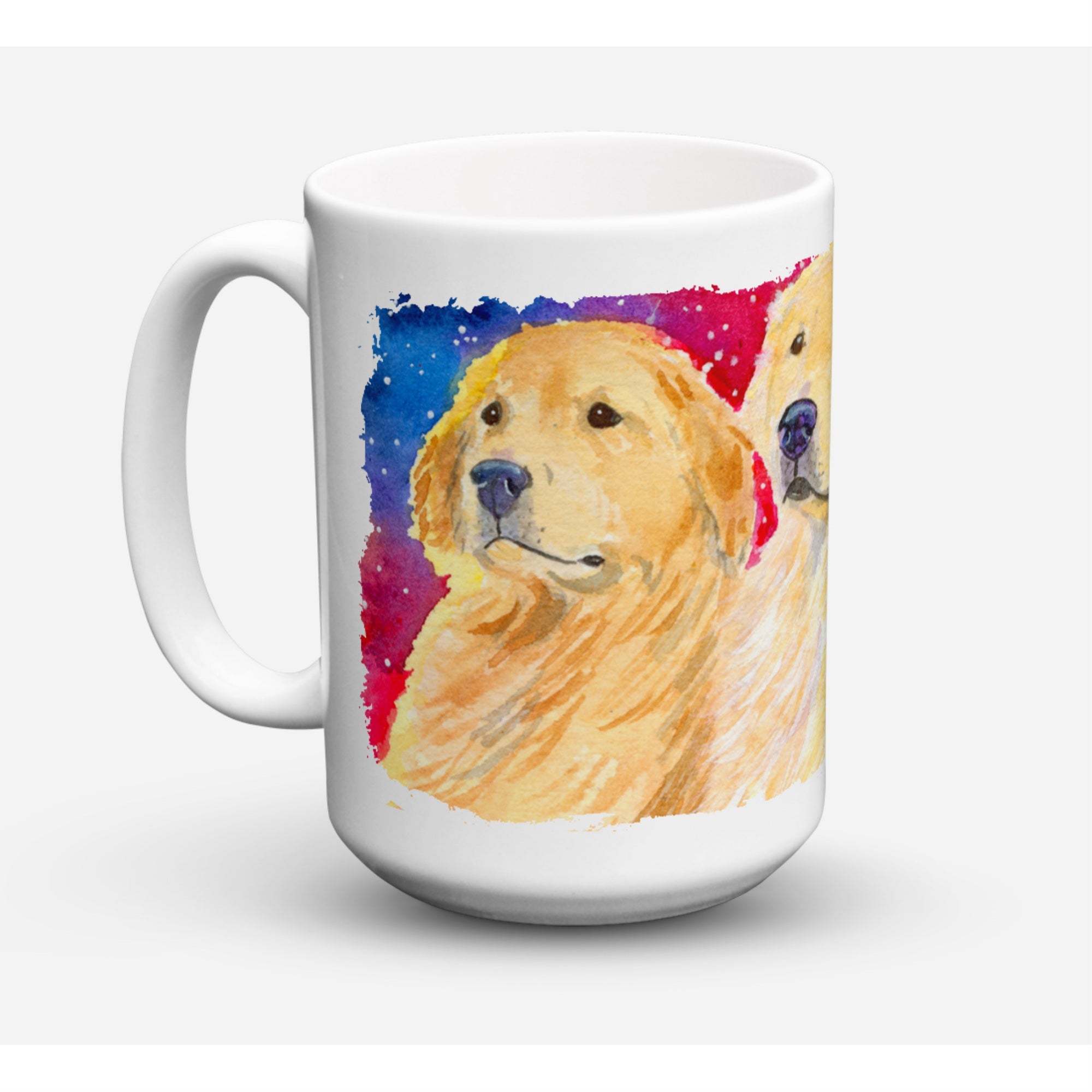 Carolines Treasures SS8754CM15 Golden Retriever Microwavable Ceramic Coffee Mug 15 oz Multicolor