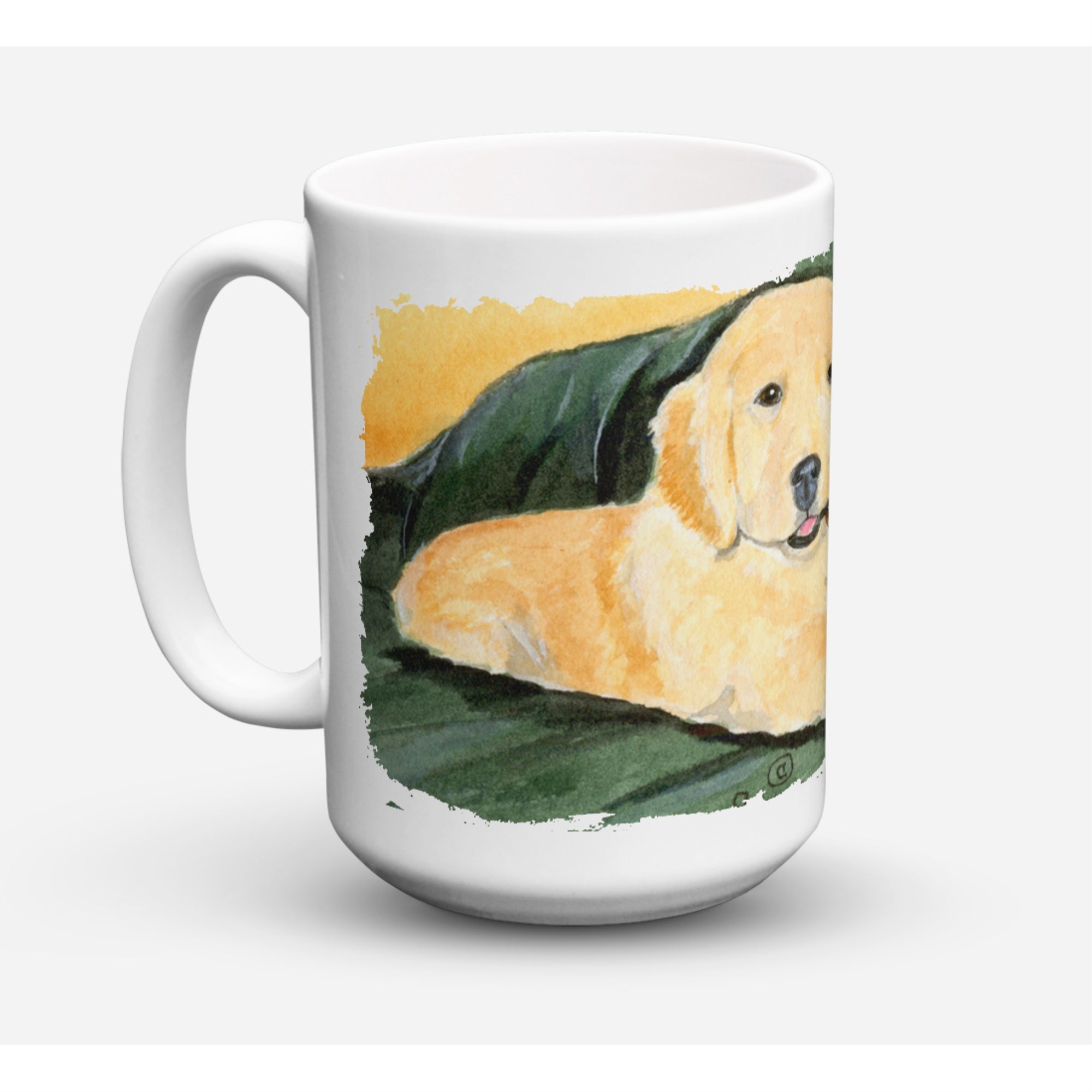 Carolines Treasures SS8761CM15 Golden Retriever Microwavable Ceramic Coffee Mug 15 oz Multicolor