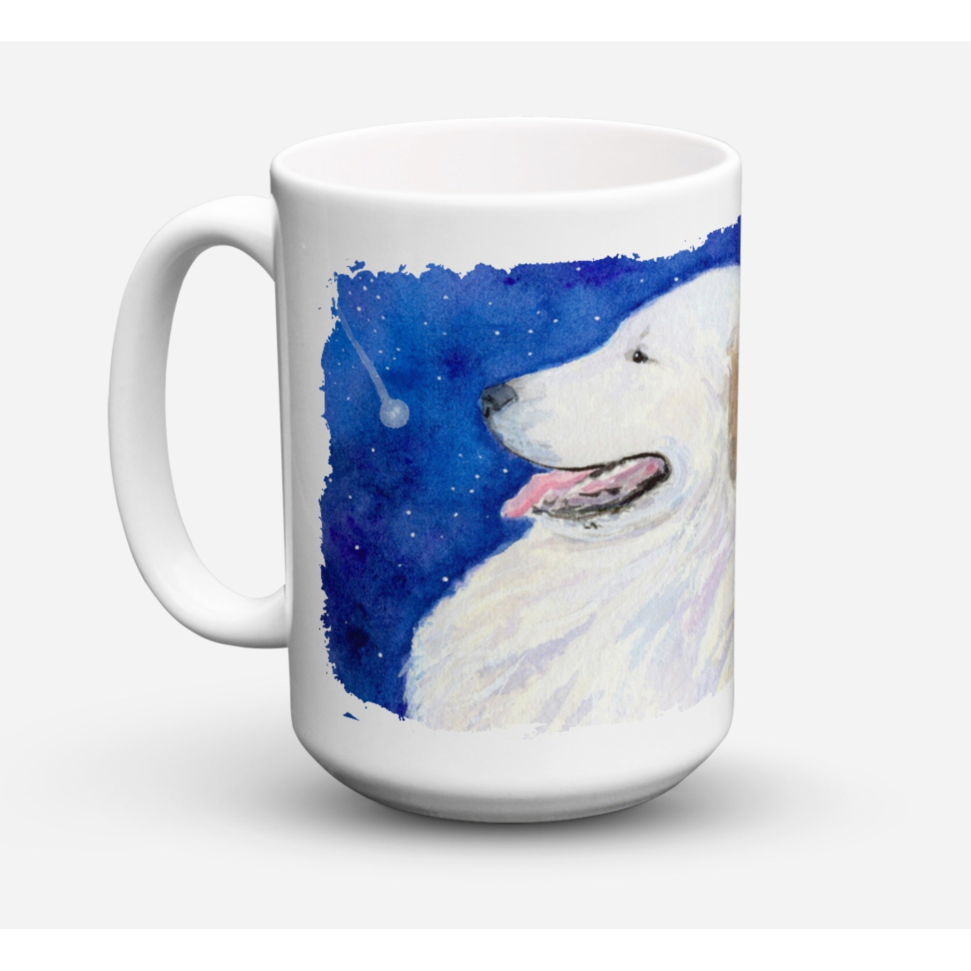 Carolines Treasures SS8774CM15 Great Pyrenees Microwavable Ceramic Coffee Mug 15 oz Multicolor