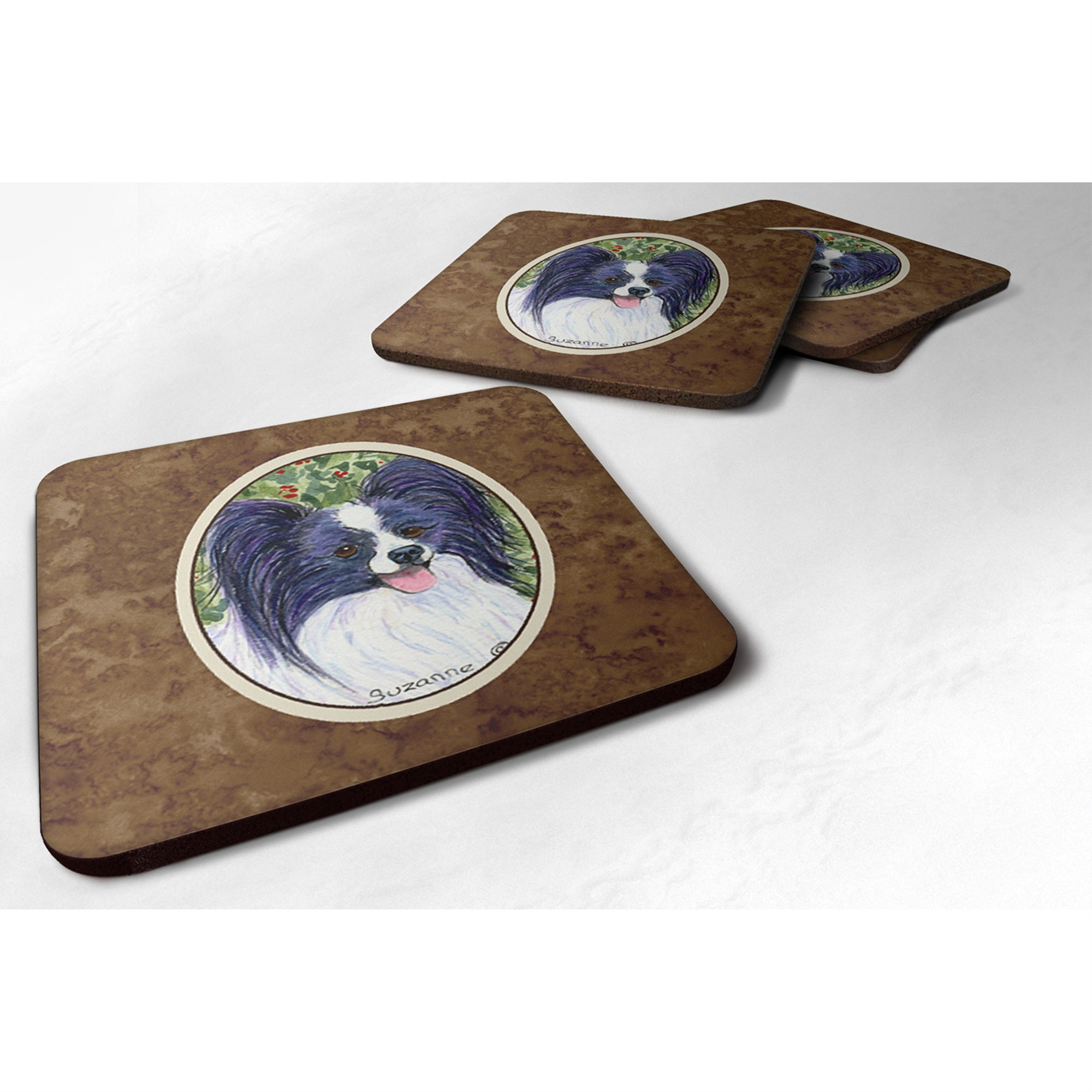 'Caroline'S Treasures Ss8811Fc Papillon Foam Coasters (Set Of 4), 3.5'''' H X 3.5'''' W, Multicolor''