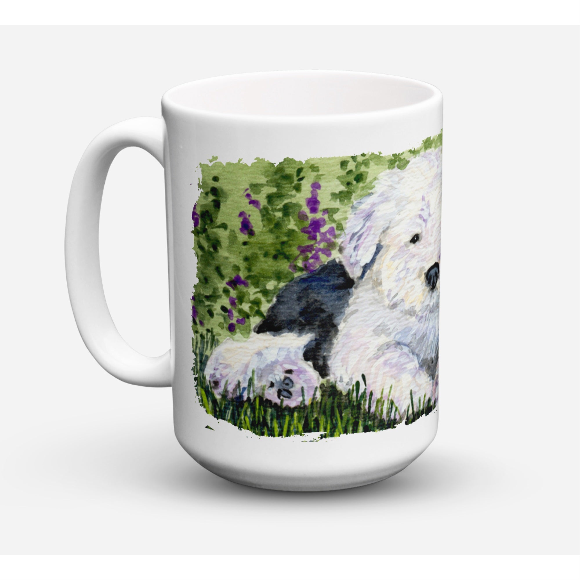 Carolines Treasures SS8840CM15 Old English Sheepdog Microwavable Ceramic Coffee Mug 15 oz Multicolor