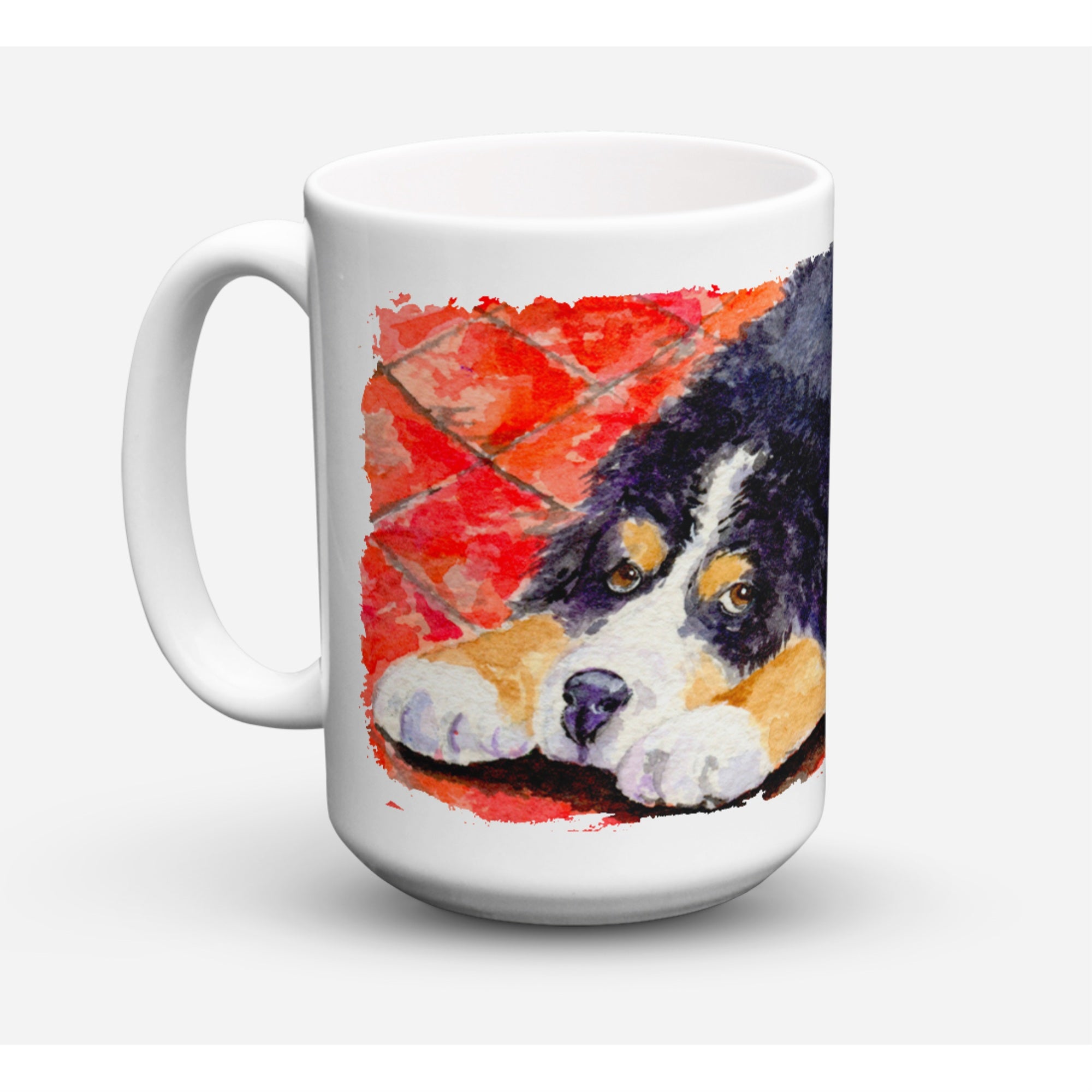 Carolines Treasures SS8842CM15 Bernese Mountain Dog Microwavable Ceramic Coffee Mug 15 oz Multicolor