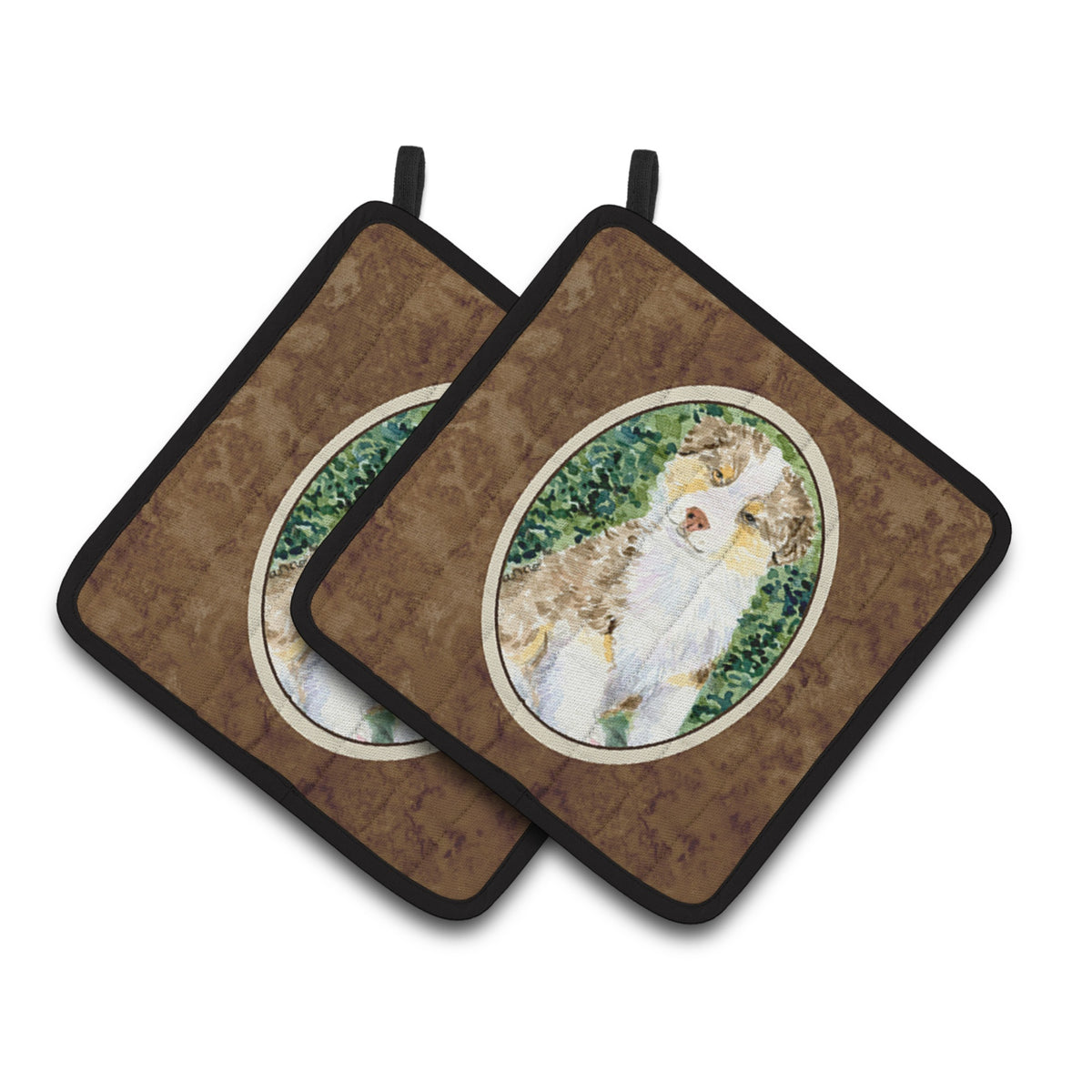 'Caroline'S Treasures Australian Shepherd Pair Of Pot Holders Ss8847Pthd, 7.5Hx7.5W, Multicolor''