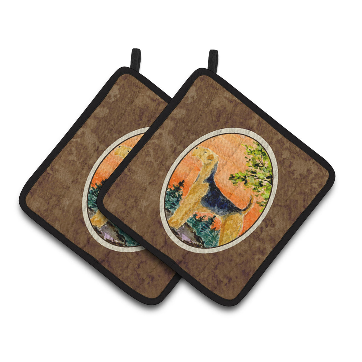 'Caroline'S Treasures Airedale Pair Of Pot Holders Ss8850Pthd, 7.5Hx7.5W, Multicolor''