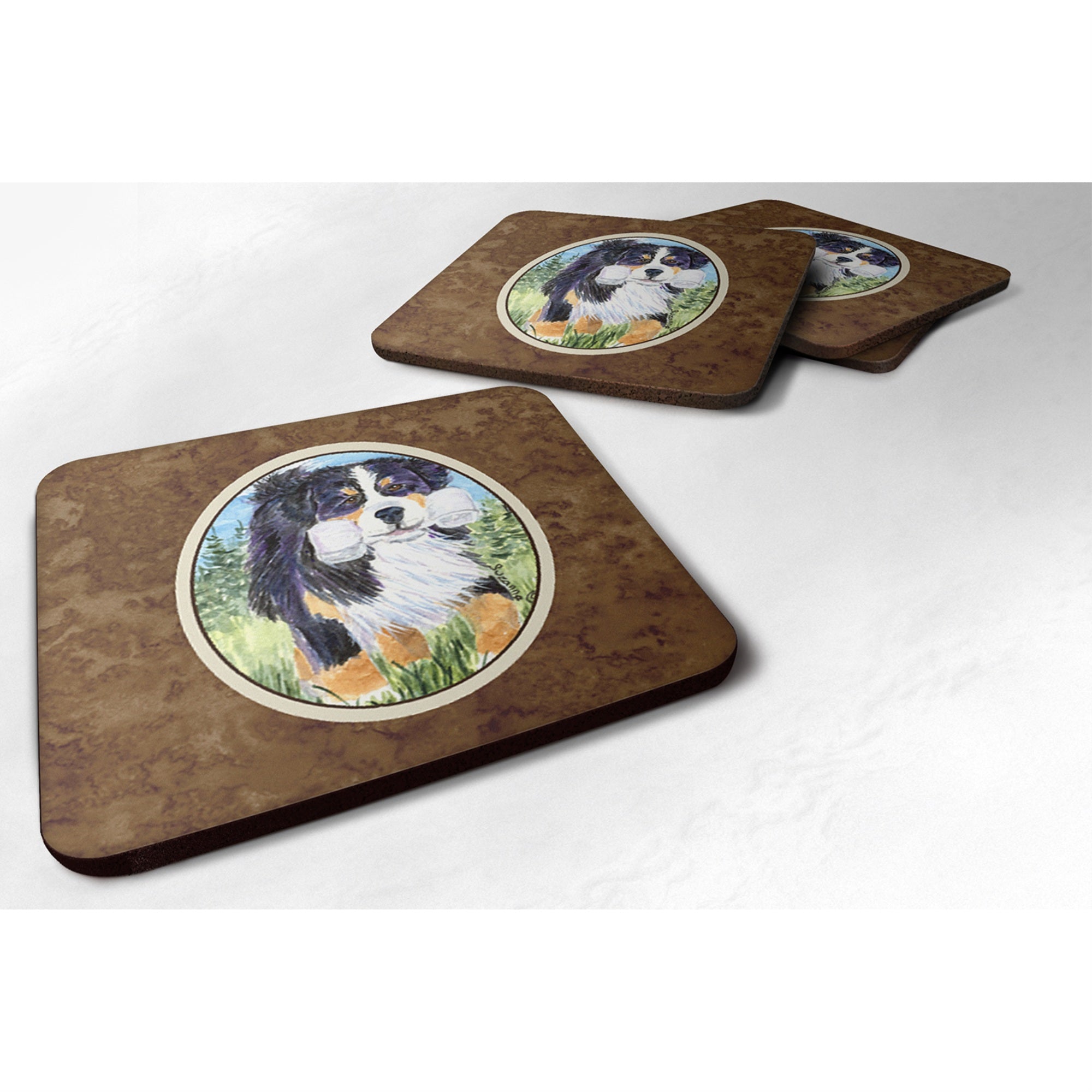 'Caroline'S Treasures Ss8860Fc Bernese Mountain Dog Foam Coasters (Set Of 4), 3.5'''' H X 3.5'''' W, Multicolor''
