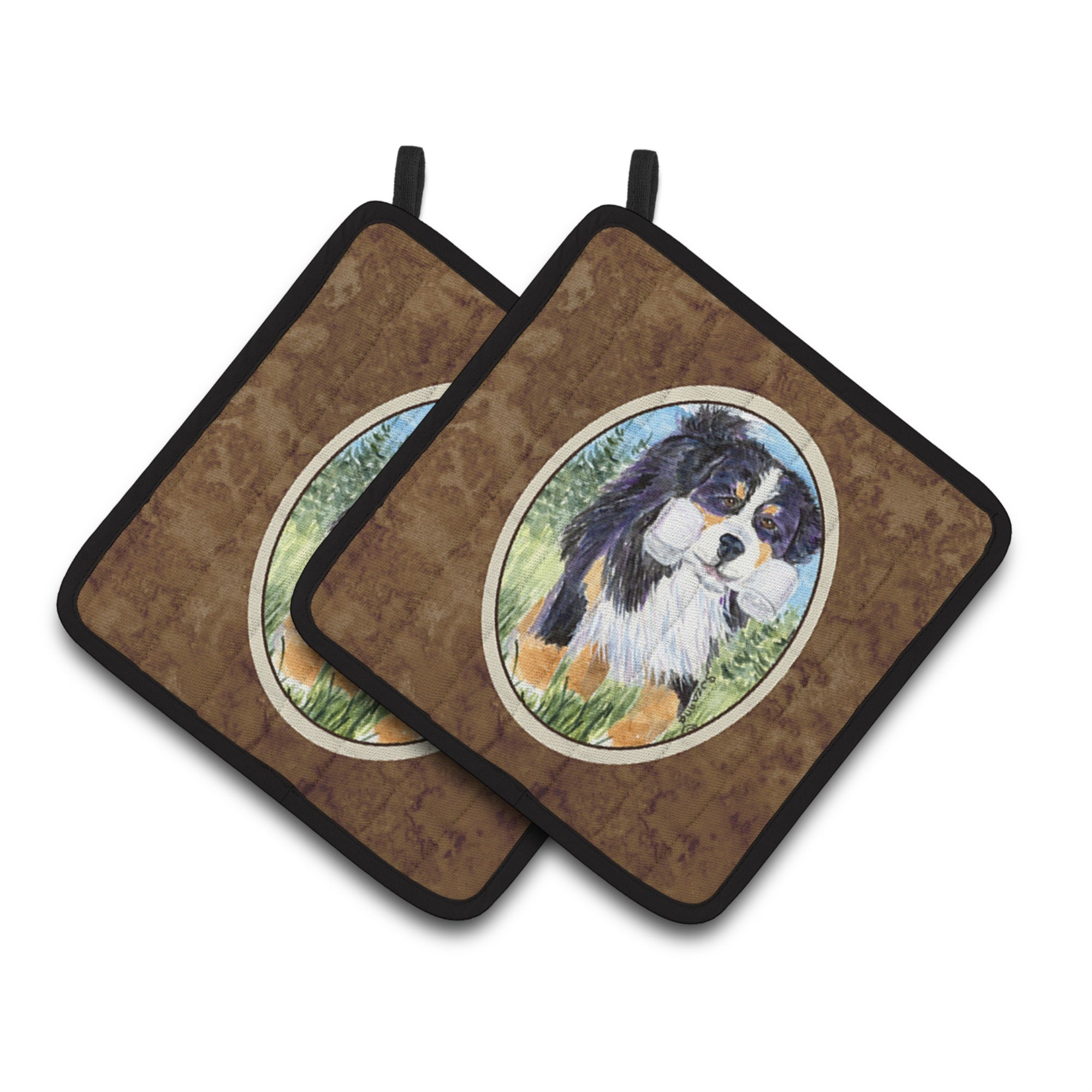 'Caroline'S Treasures Bernese Mountain Dog Pair Of Pot Holders Ss8860Pthd, 7.5Hx7.5W, Multicolor''
