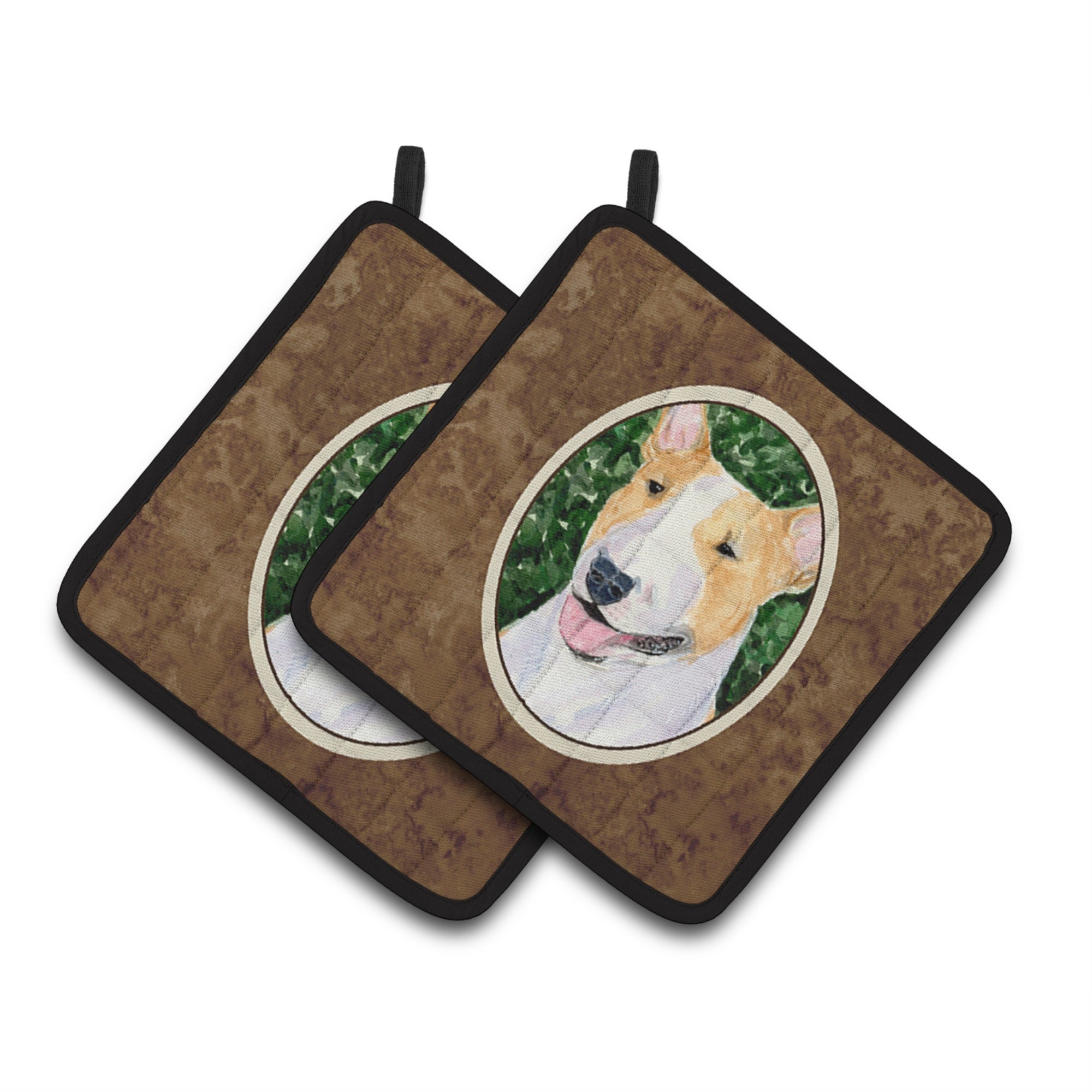 'Caroline'S Treasures Bull Terrier Pair Of Pot Holders Ss8873Pthd, 7.5Hx7.5W, Multicolor''