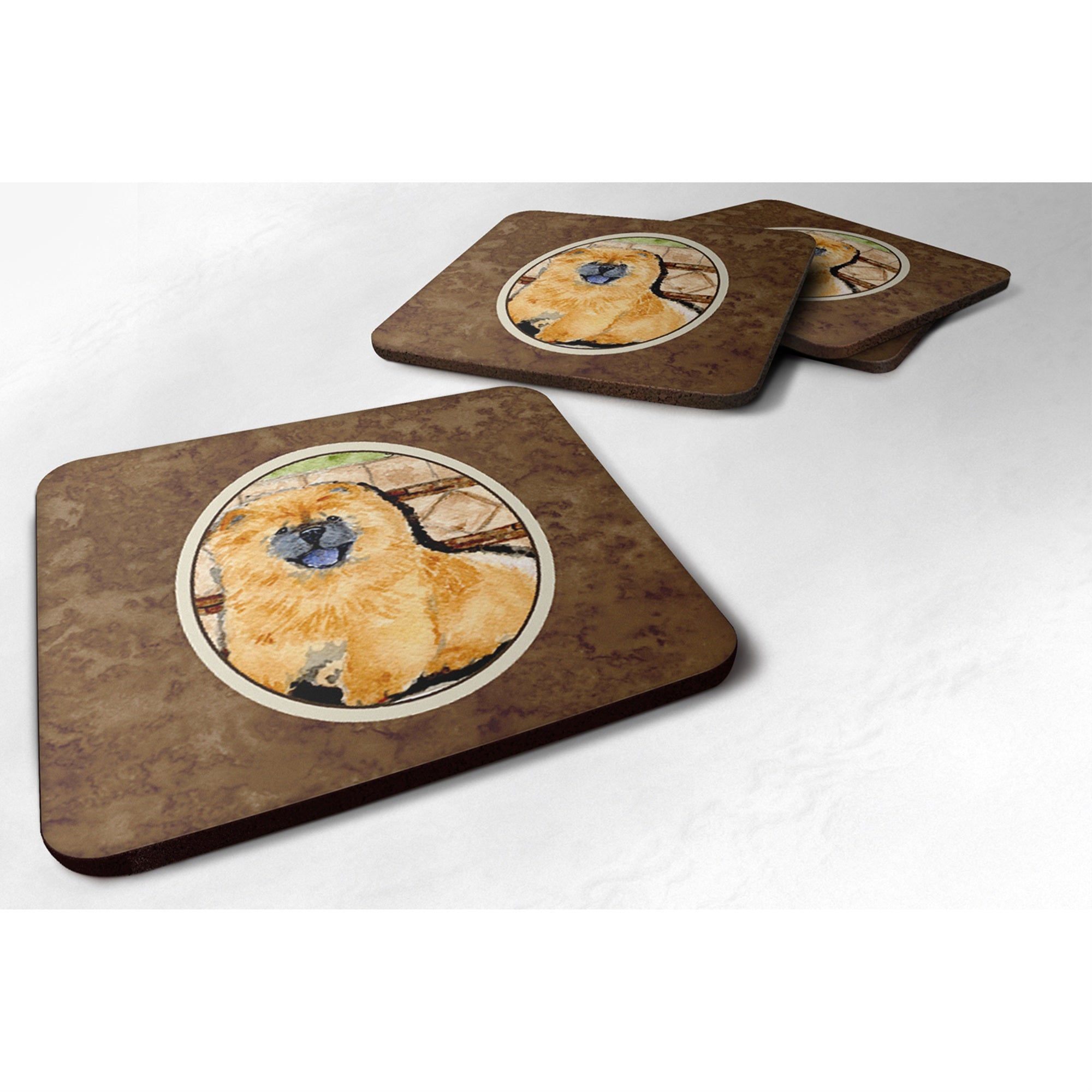 'Caroline'S Treasures Ss8875Fc Chow Chow Foam Coasters (Set Of 4), 3.5'''' H X 3.5'''' W, Multicolor''