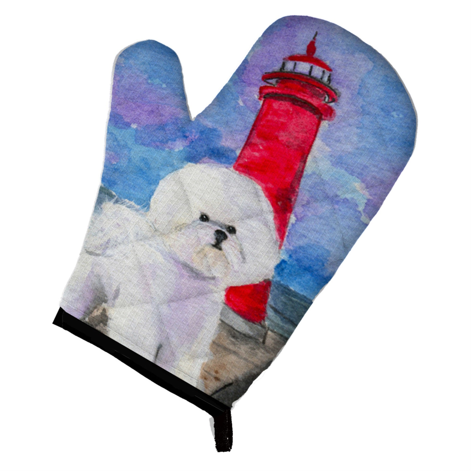 'Caroline'S Treasures Ss8891Ovmt Lighthouse With Bichon Frise Oven Mitt, 12'''' By 8.5'''', Multicolor''