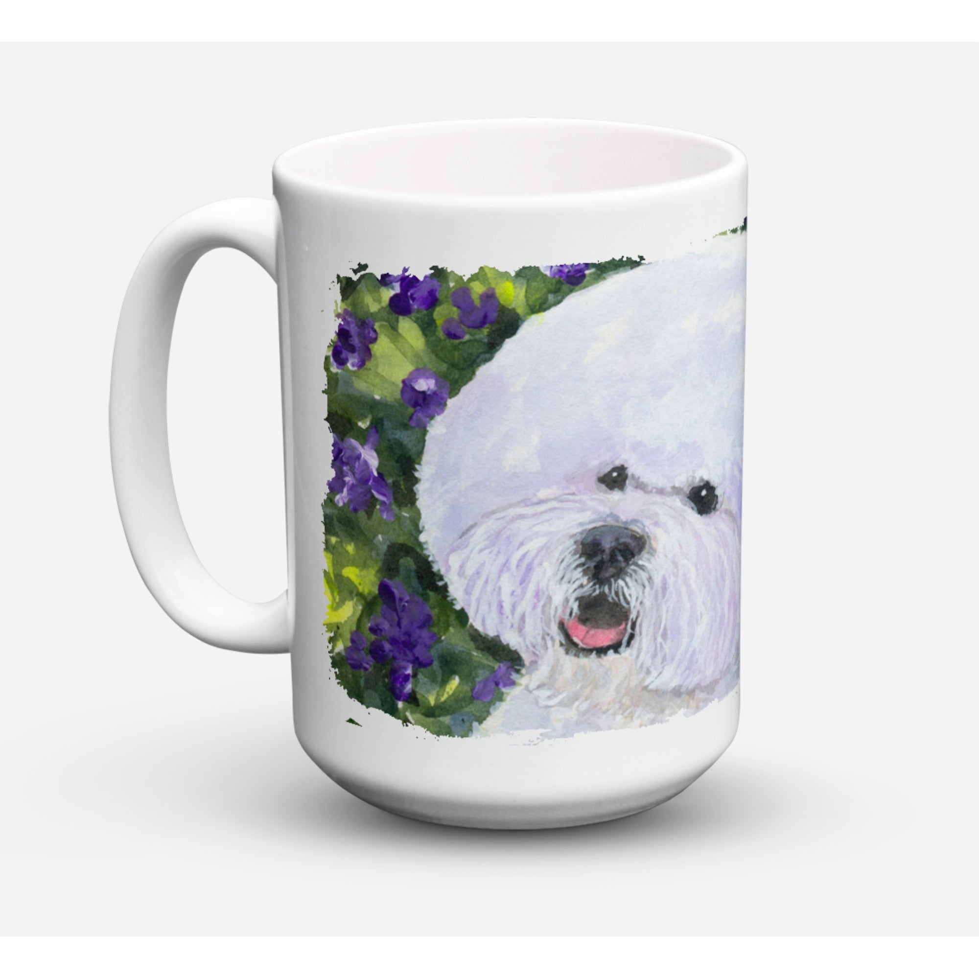 Carolines Treasures SS8897CM15 Bichon Frise Microwavable Ceramic Coffee Mug 15 oz Multicolor