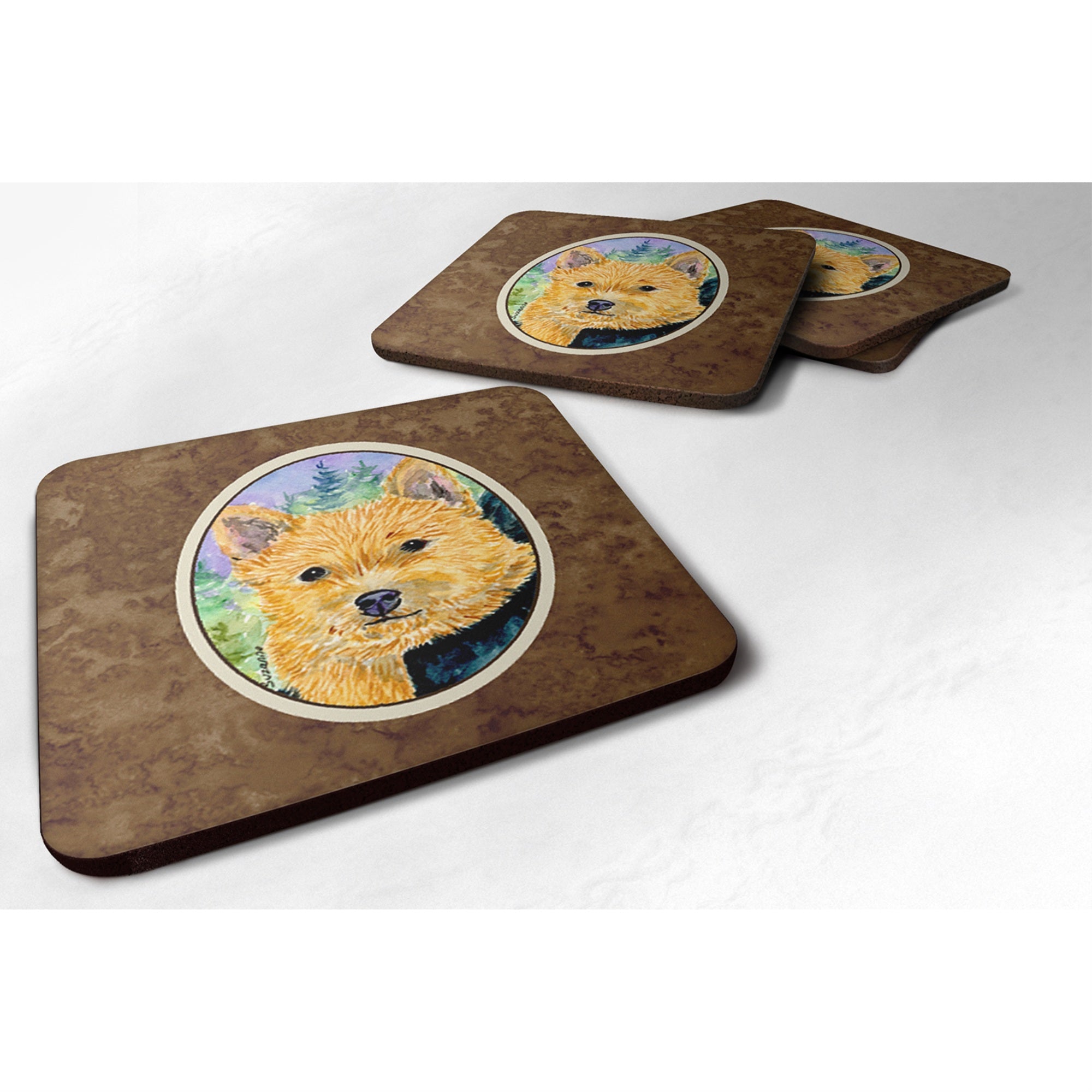 'Caroline'S Treasures Ss8905Fc Norwich Terrier Foam Coasters (Set Of 4), 3.5'''' H X 3.5'''' W, Multicolor''