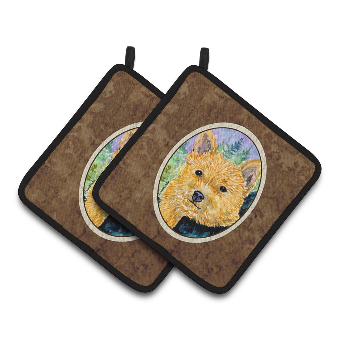 'Caroline'S Treasures Norwich Terrier Pair Of Pot Holders Ss8905Pthd, 7.5Hx7.5W, Multicolor''