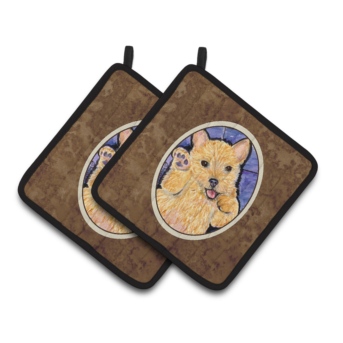 'Caroline'S Treasures Norwich Terrier Pair Of Pot Holders Ss8911Pthd, 7.5Hx7.5W, Multicolor''