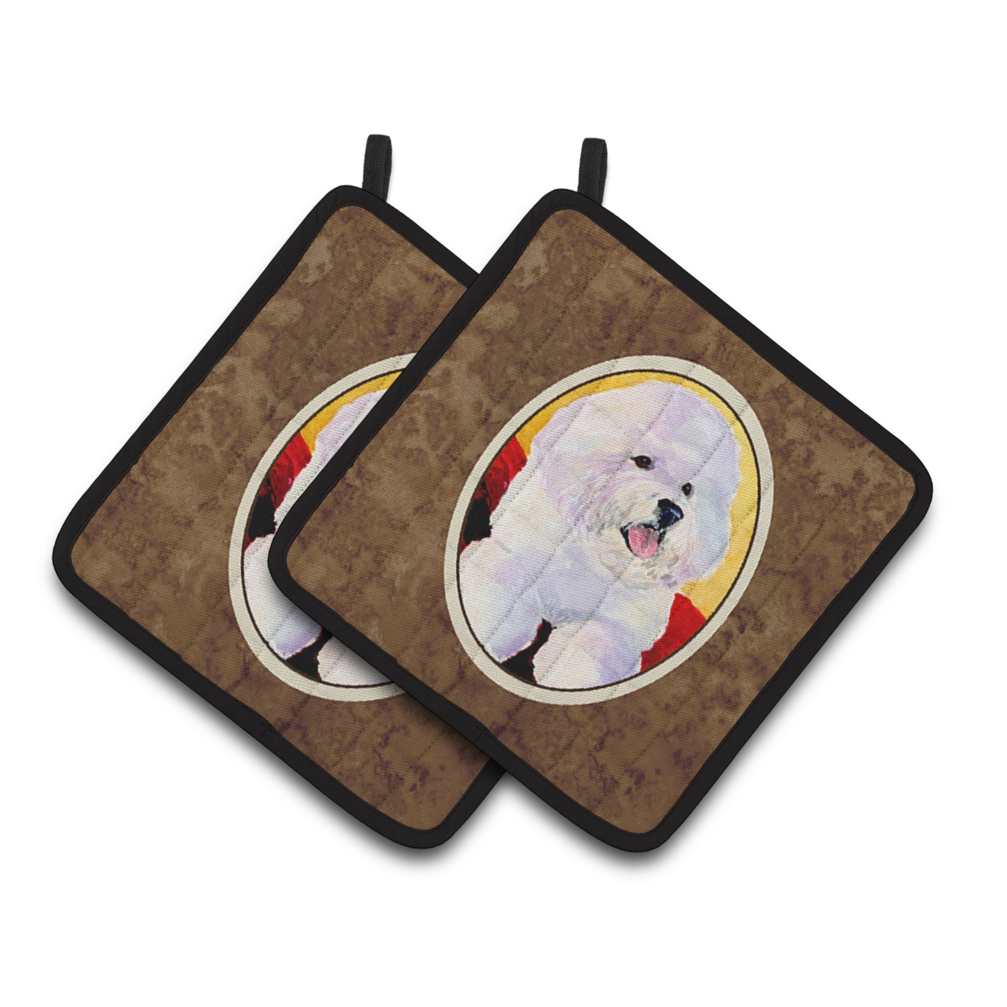 'Caroline'S Treasures Bichon Frise Pair Of Pot Holders Ss8921Pthd, 7.5Hx7.5W, Multicolor''