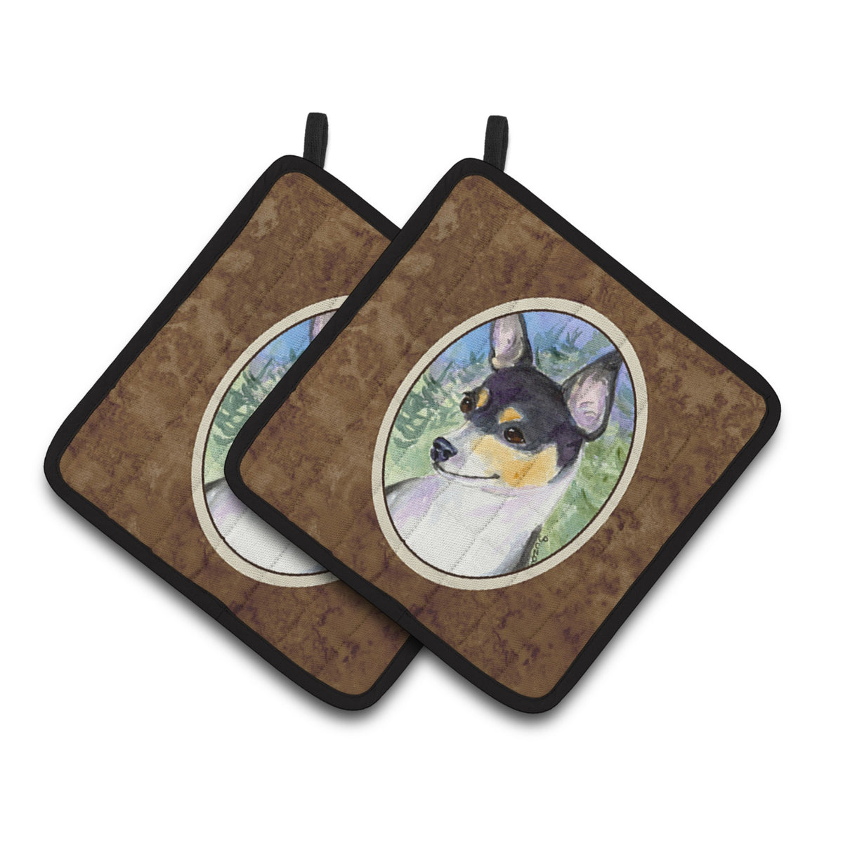'Caroline'S Treasures Rat Terrier Pair Of Pot Holders Ss8927Pthd, 7.5Hx7.5W, Multicolor''