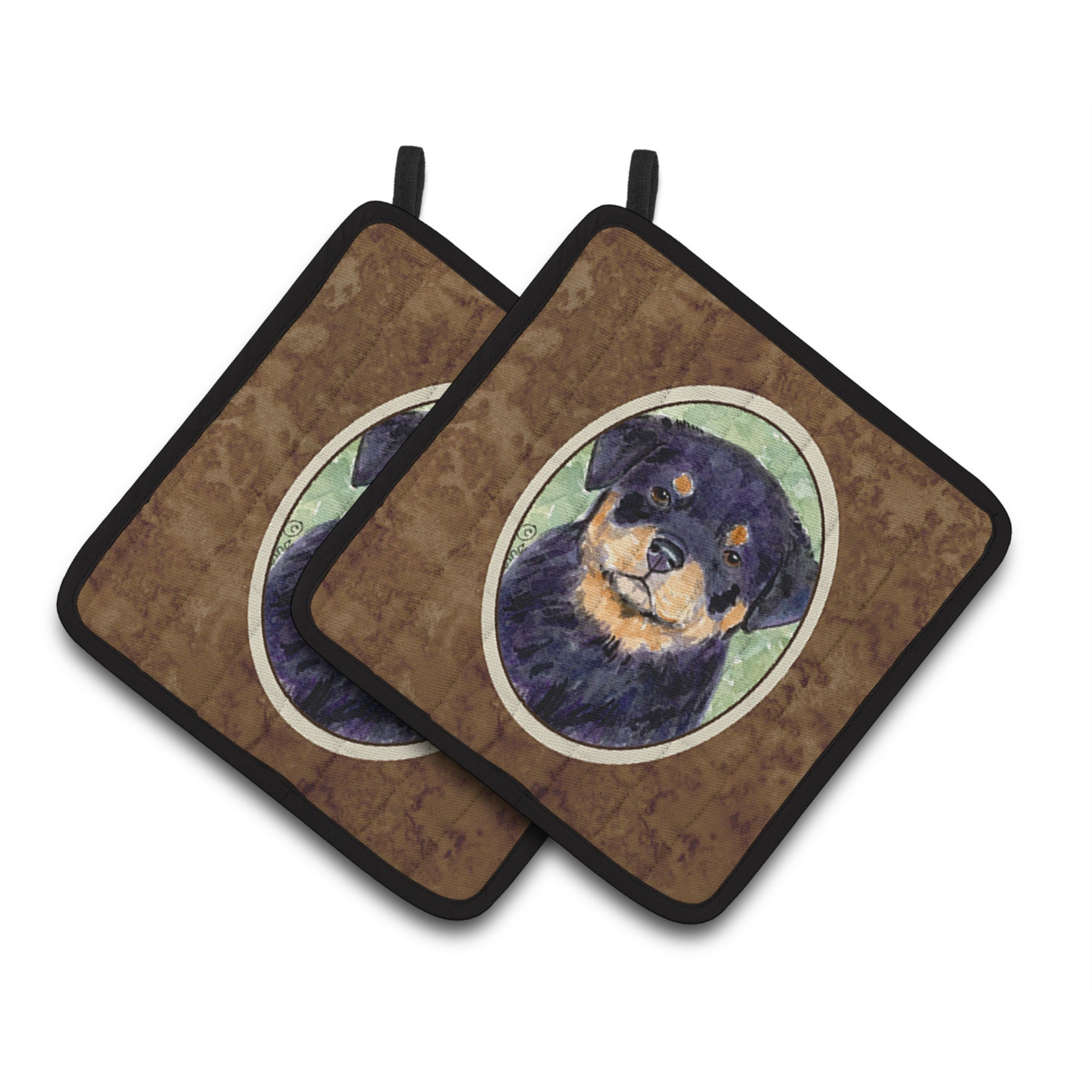 'Caroline'S Treasures Rottweiler Pair Of Pot Holders Ss8929Pthd, 7.5Hx7.5W, Multicolor''