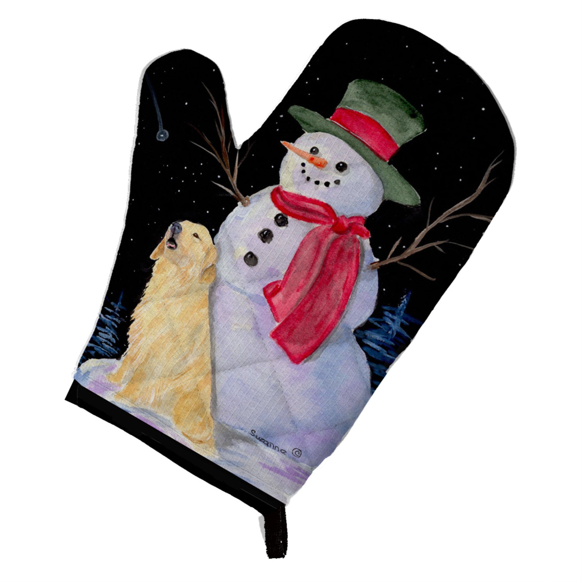 'Caroline'S Treasures Ss8951Ovmt Snowman With Golden Retriever Oven Mitt, 12'''' By 8.5'''', Multicolor''