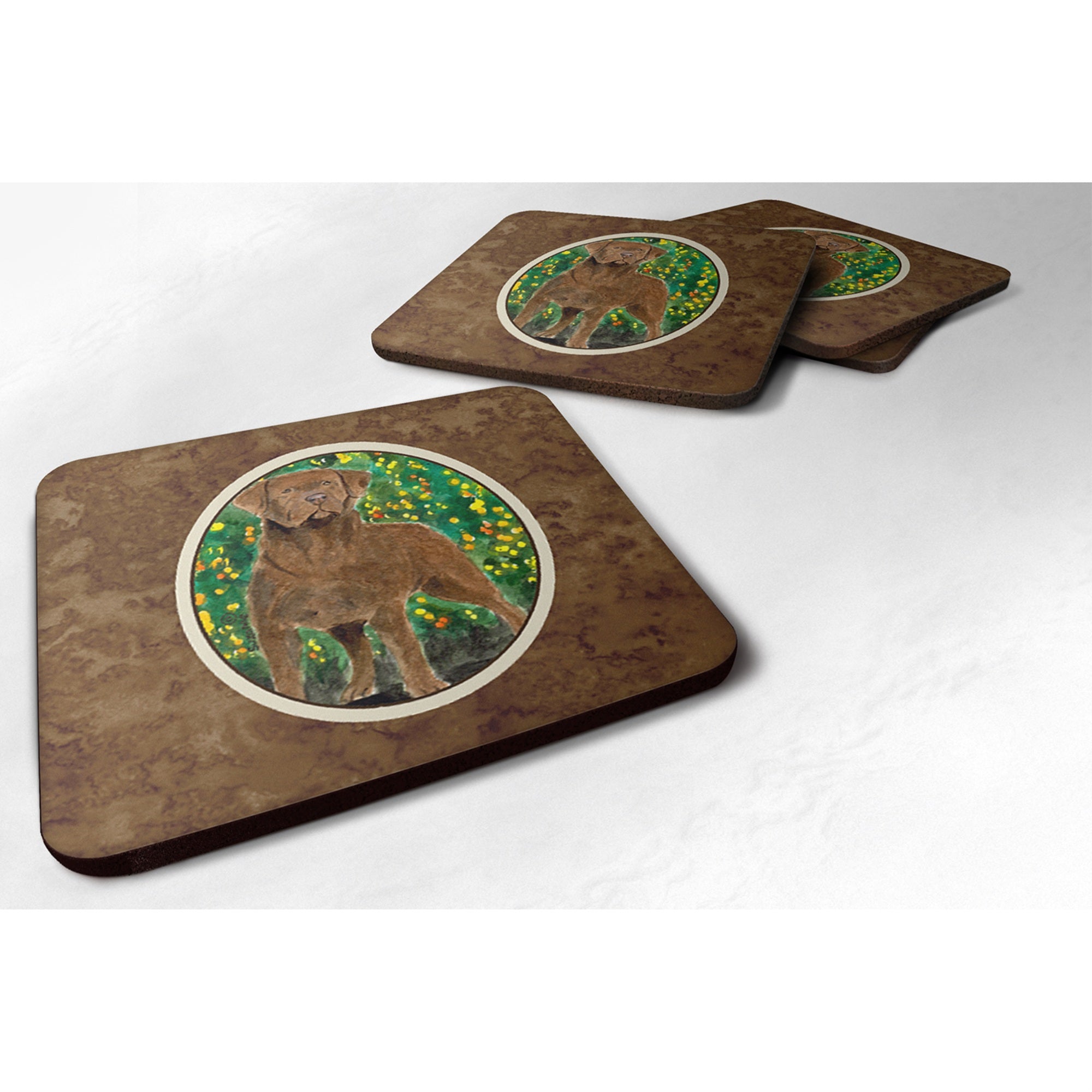 'Caroline'S Treasures Ss8969Fc Chesapeake Bay Retriever Foam Coasters (Set Of 4), 3.5'''' H X 3.5'''' W, Multicolor''