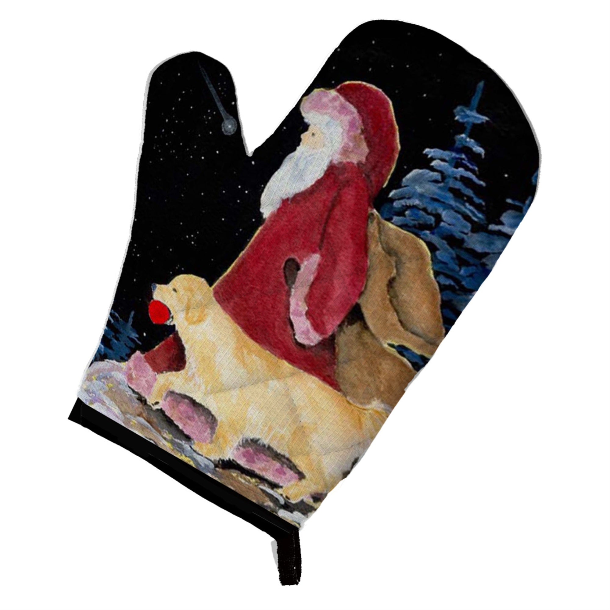 'Caroline'S Treasures Ss8973Ovmt Santa Claus With Golden Retriever Oven Mitt, 12'''' By 8.5'''', Multicolor''