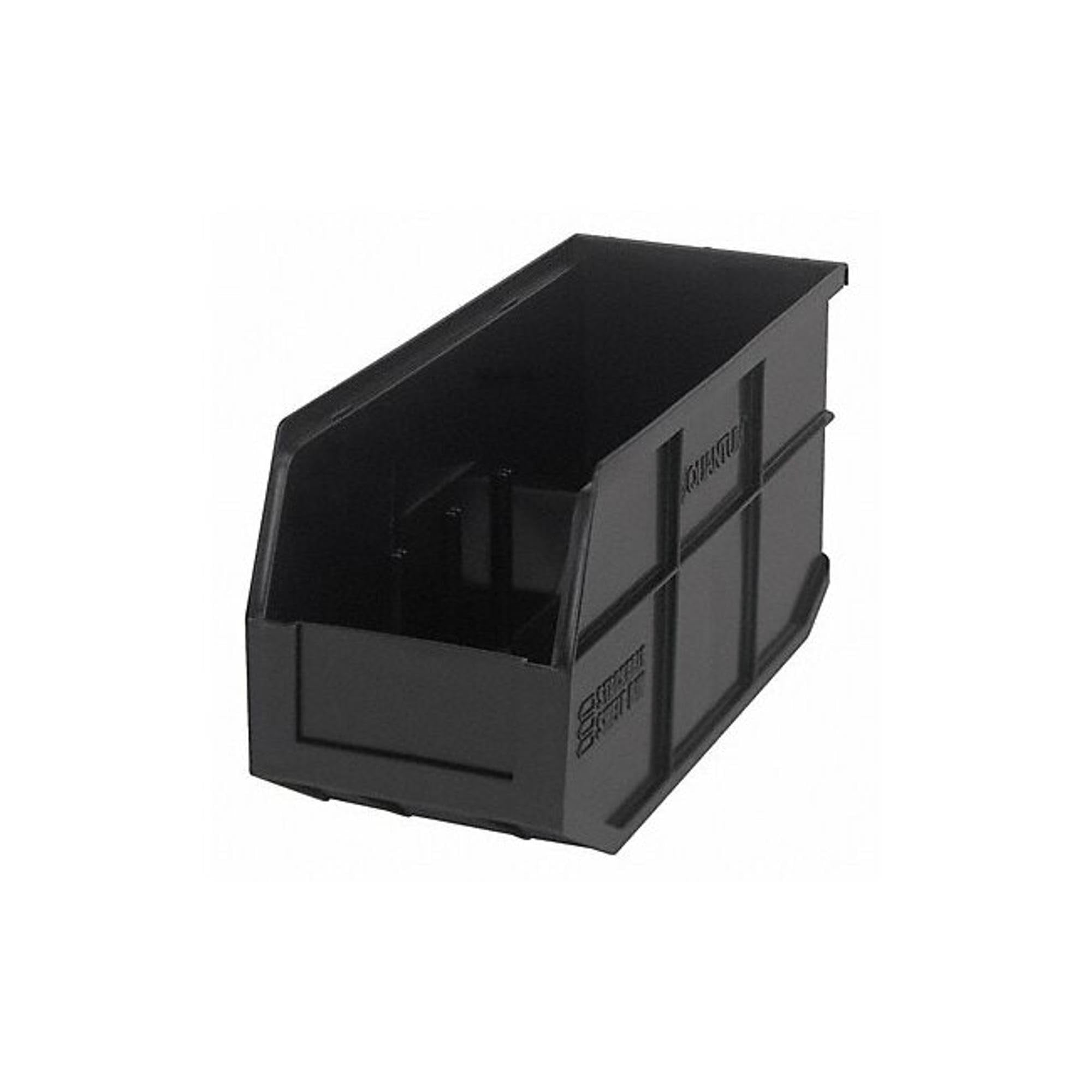 Stackable Shelf Bin, 14W X 6D X 7H, Autoclavable Up To 250F, Polypropylene, Black, Made In Usa