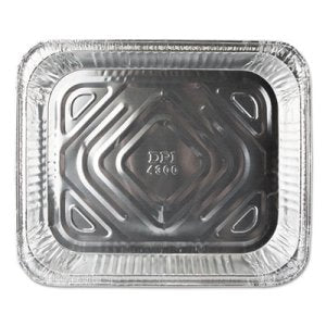 Durable Packaging FS4300100 1.68 in. Aluminum Foil Half Steam Table Pans  Silver
