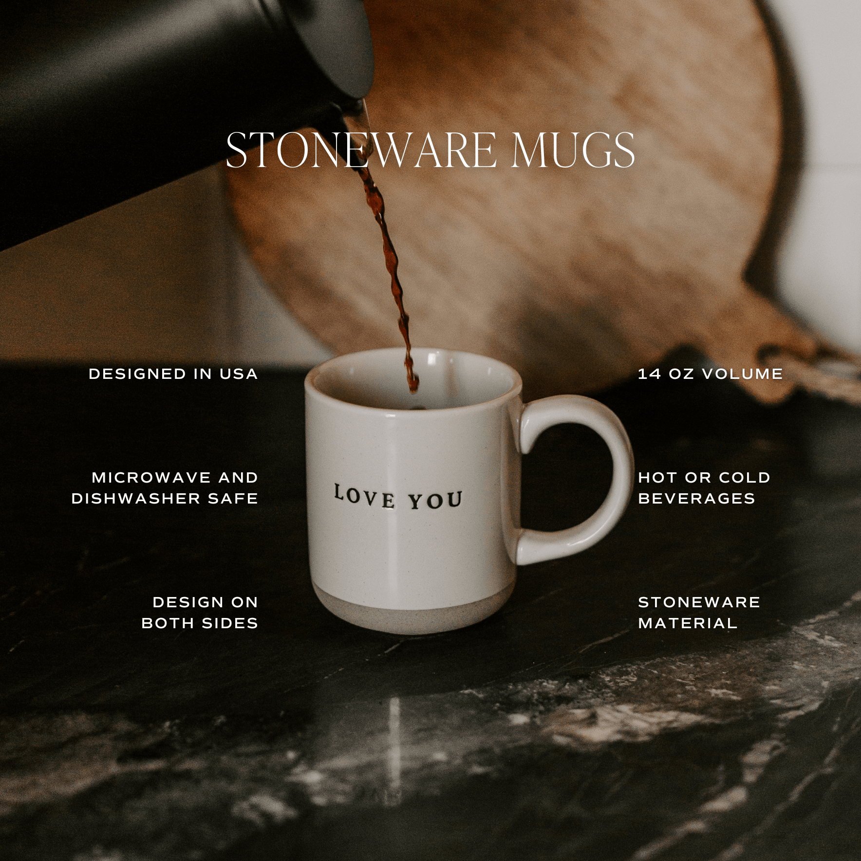 Holly 14 oz Red Stoneware Coffee Mug
