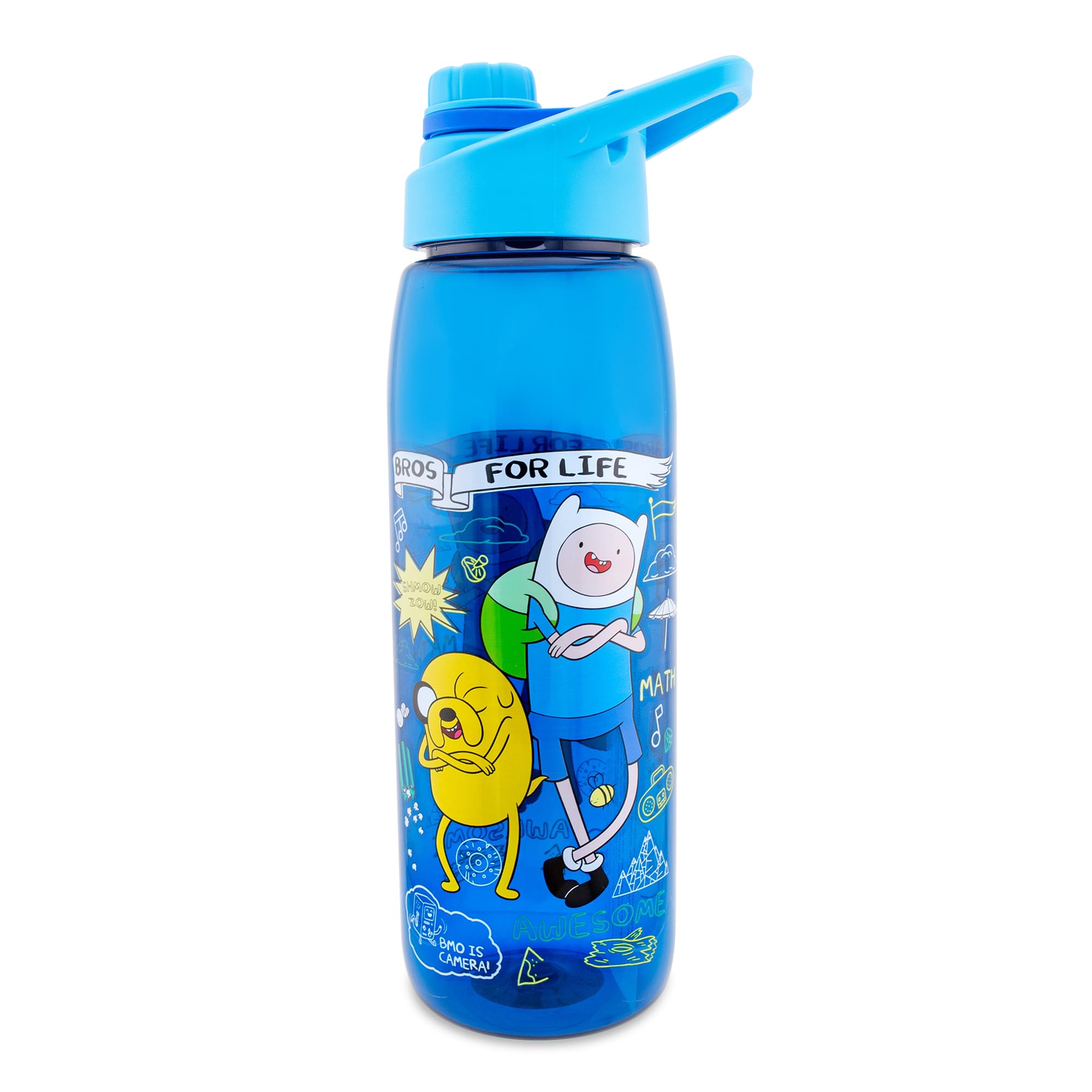 Adventure Time Bros For Life Water Bottle With Screw-Top Lid  Holds 28 Ounces