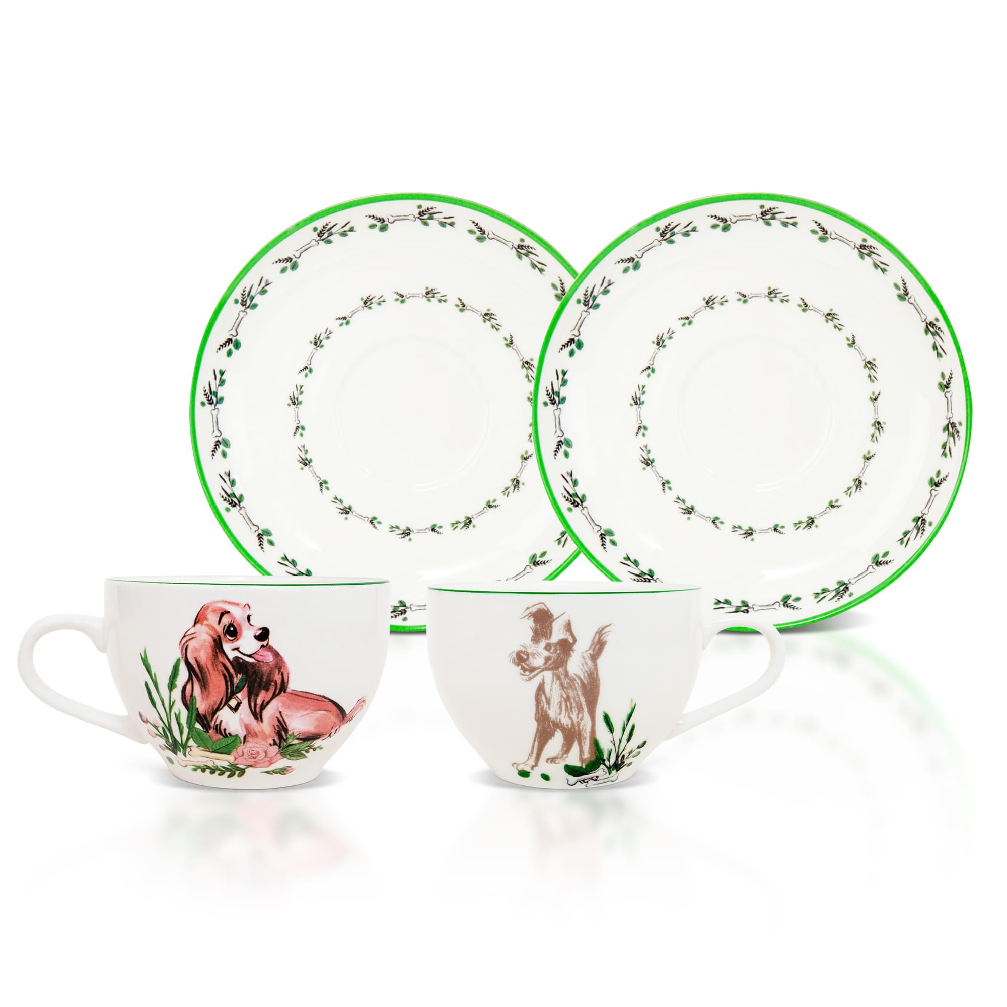 Disney Lady And The Tramp Bone China Teacup And Saucer  Set Of 2