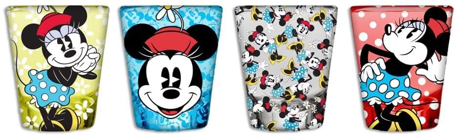 Disney Vintage Minnie Mouse 4 Piece 1.5Oz Mini Glass Set