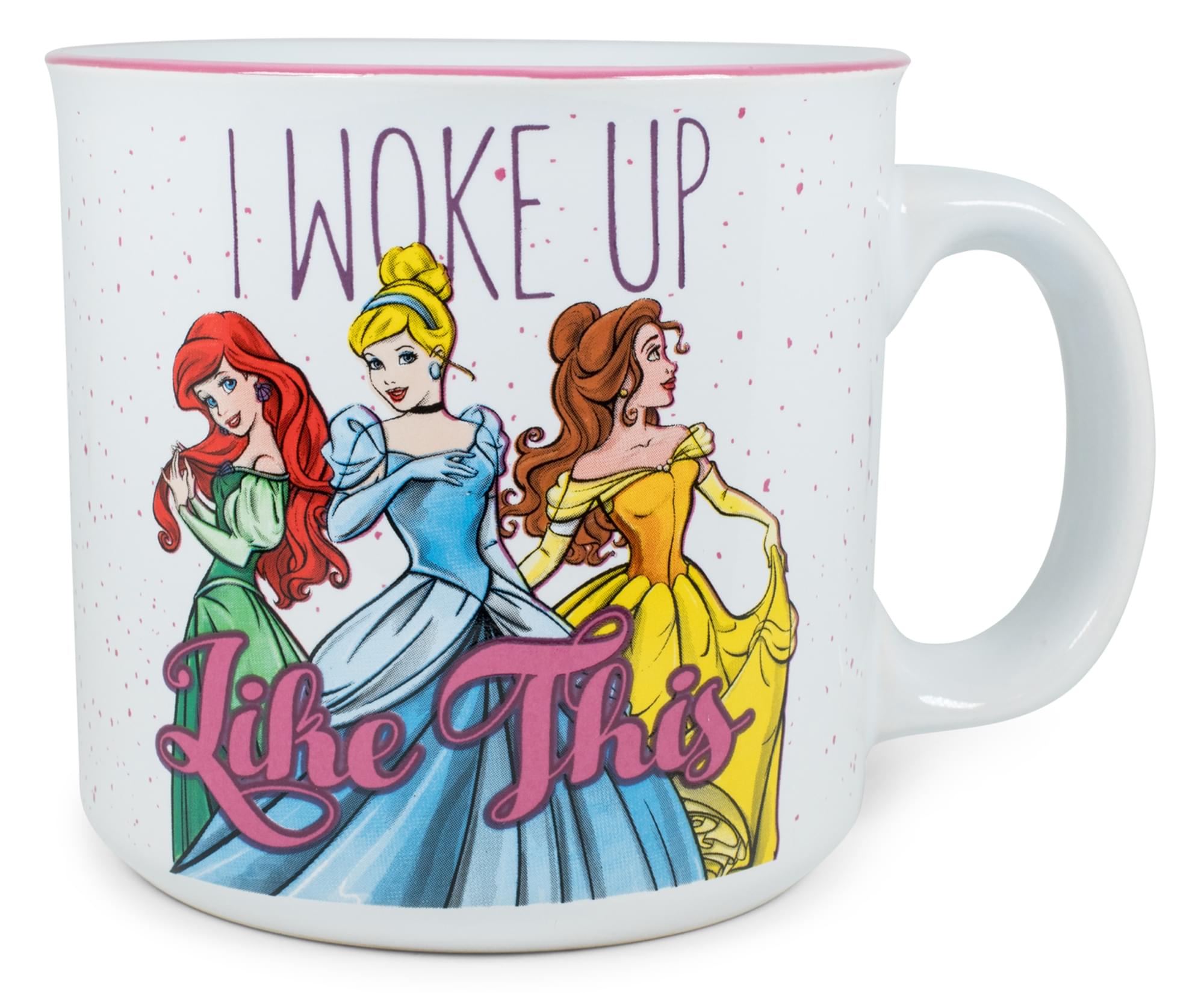 Disney Princess ''I Woke Up Like This'' Ceramic Camper Mug | Holds 20 Ounces