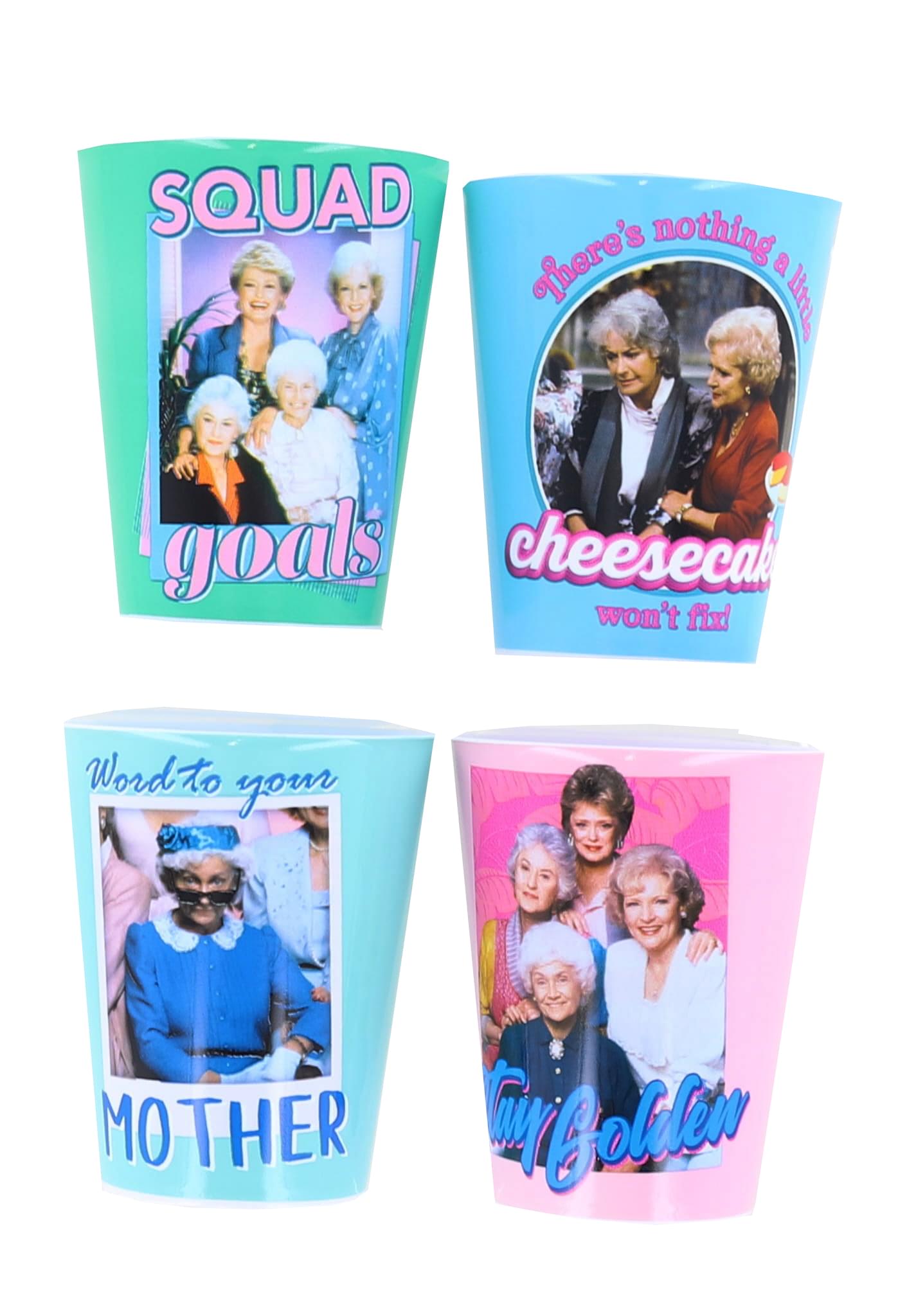 The Golden Girls 2-Ounce Plastic Mini Shot Glass Cups  Set Of 4