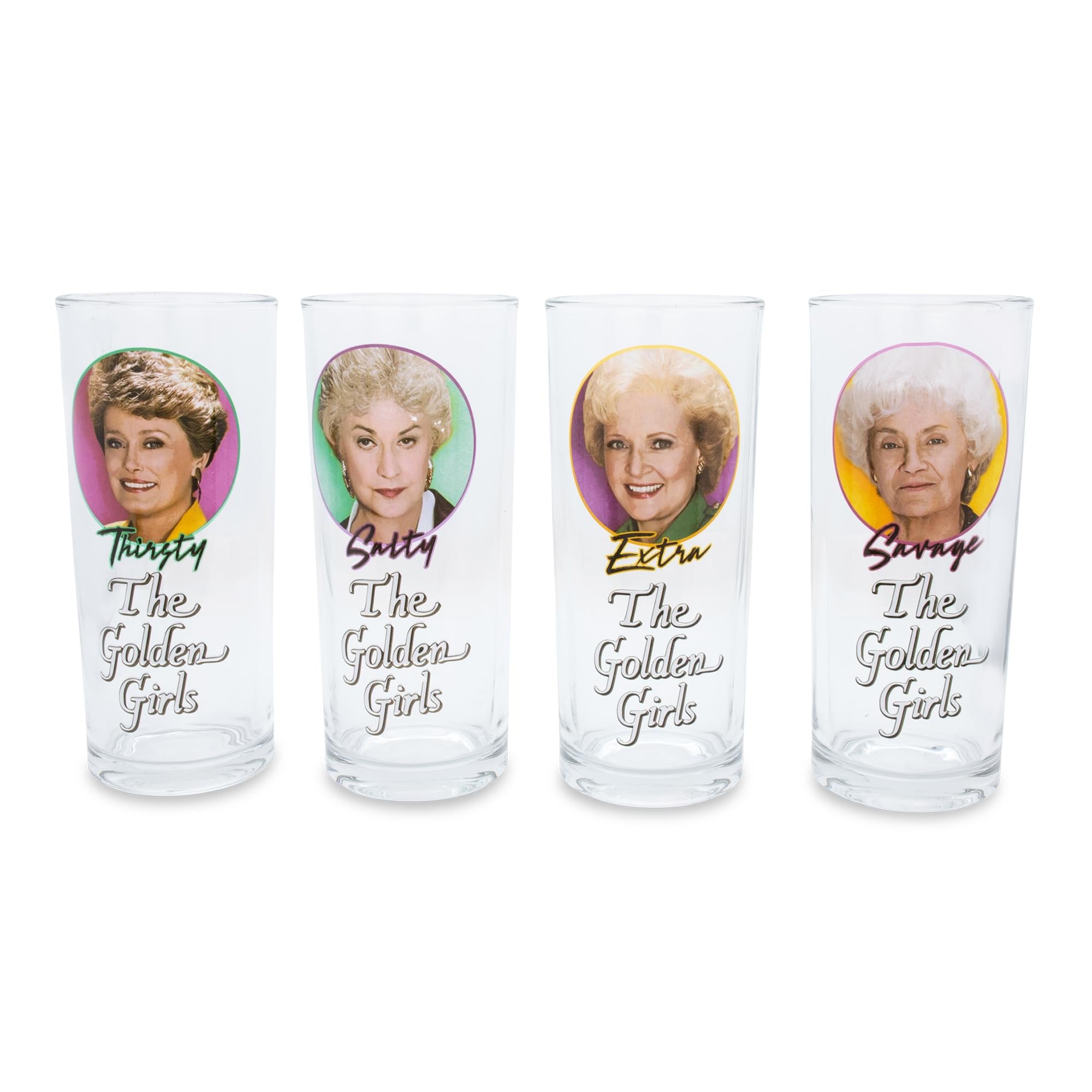 The Golden Girls Frames Logo 10-Ounce Tumbler Glasses  Set Of 4