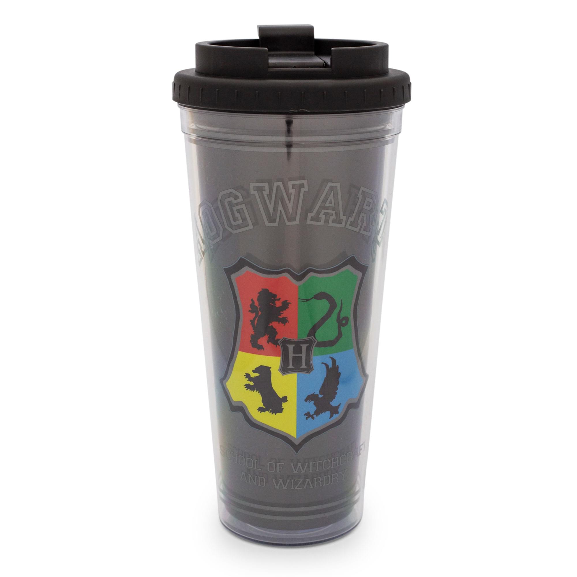 Harry Potter Hogwarts Crest Plastic Tumbler With Lid  Holds 24 Ounces