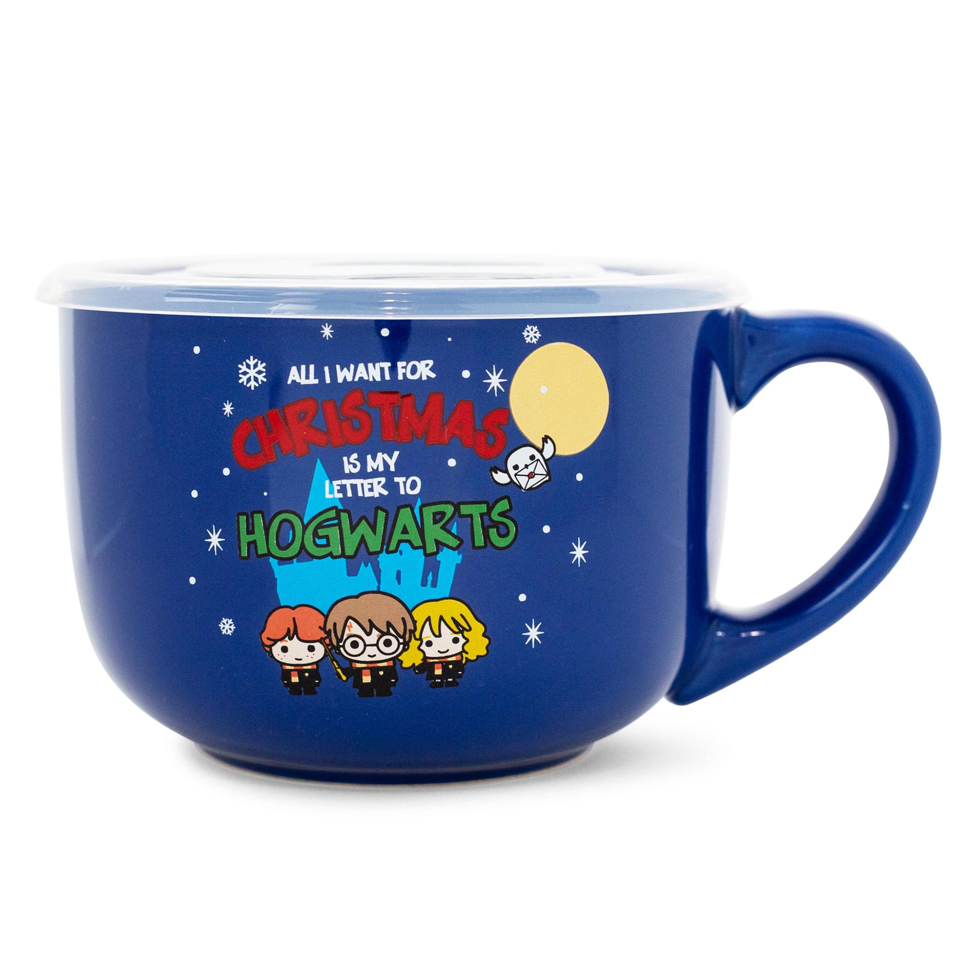 Harry Potter Holiday Golden Trio Soup Mug With Vented Lid  Holds 24 Ounces