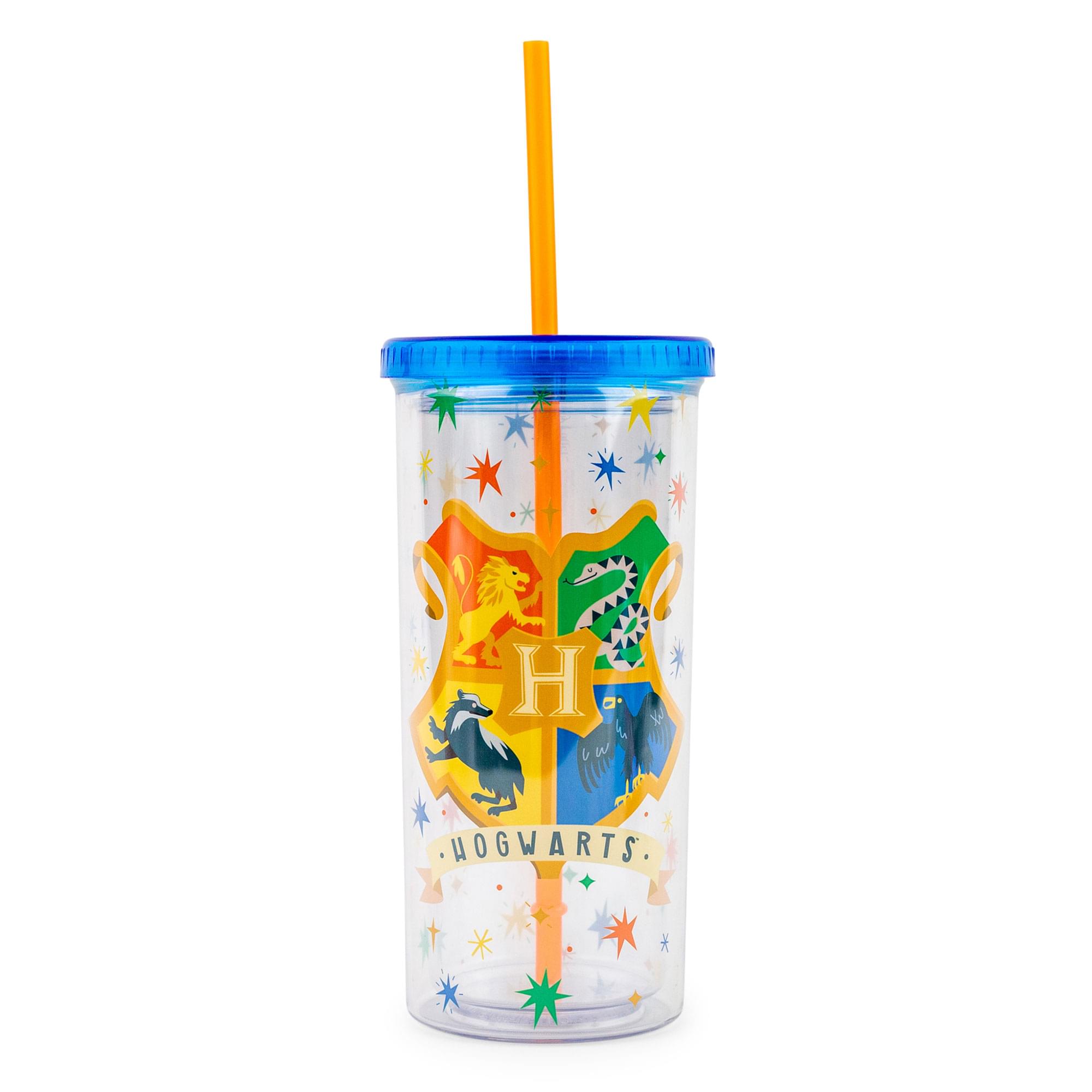 Harry Potter Hogwarts Crest Carnival Cup With Lid And Straw  Holds 20 Ounces
