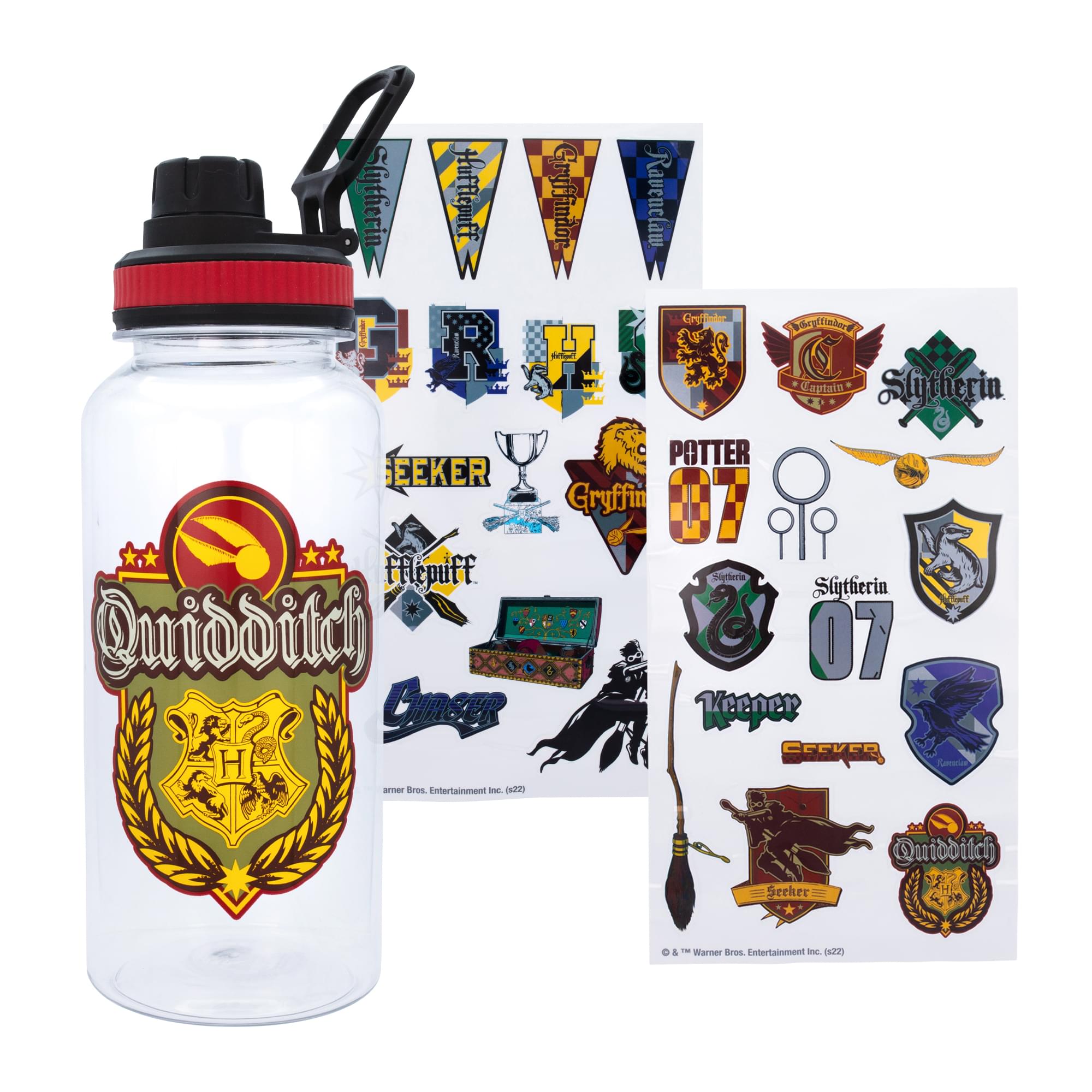Harry Potter Quidditch 32-Ounce Water Bottle And Sticker Set