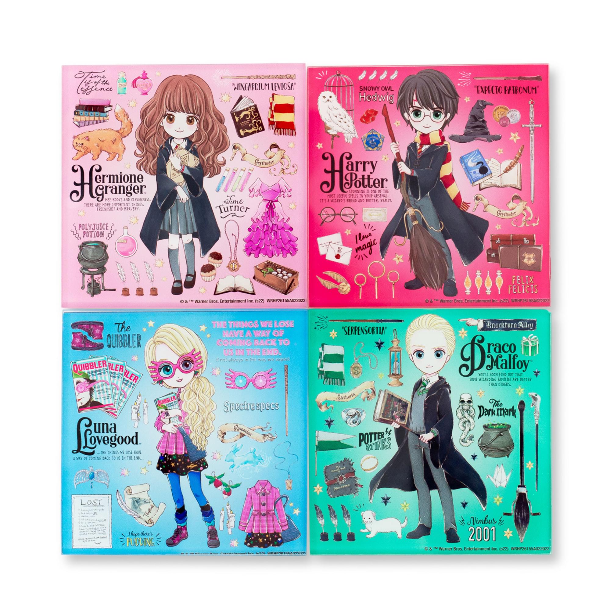 Harry Potter Magical characters glass coasters  Set of 4