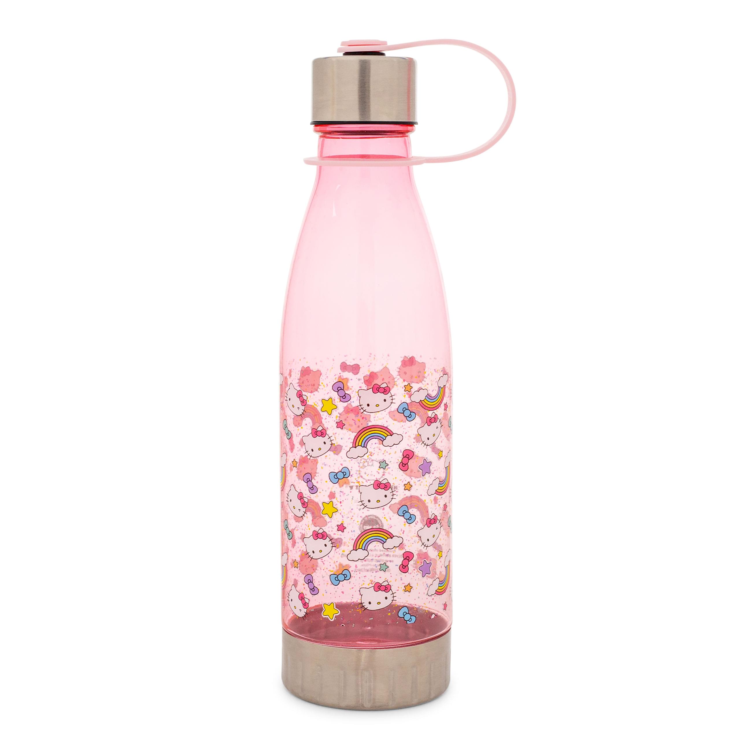 Sanrio Hello Kitty Pastel Star Toss Print Water Bottle With Lid  Holds 20 Ounce