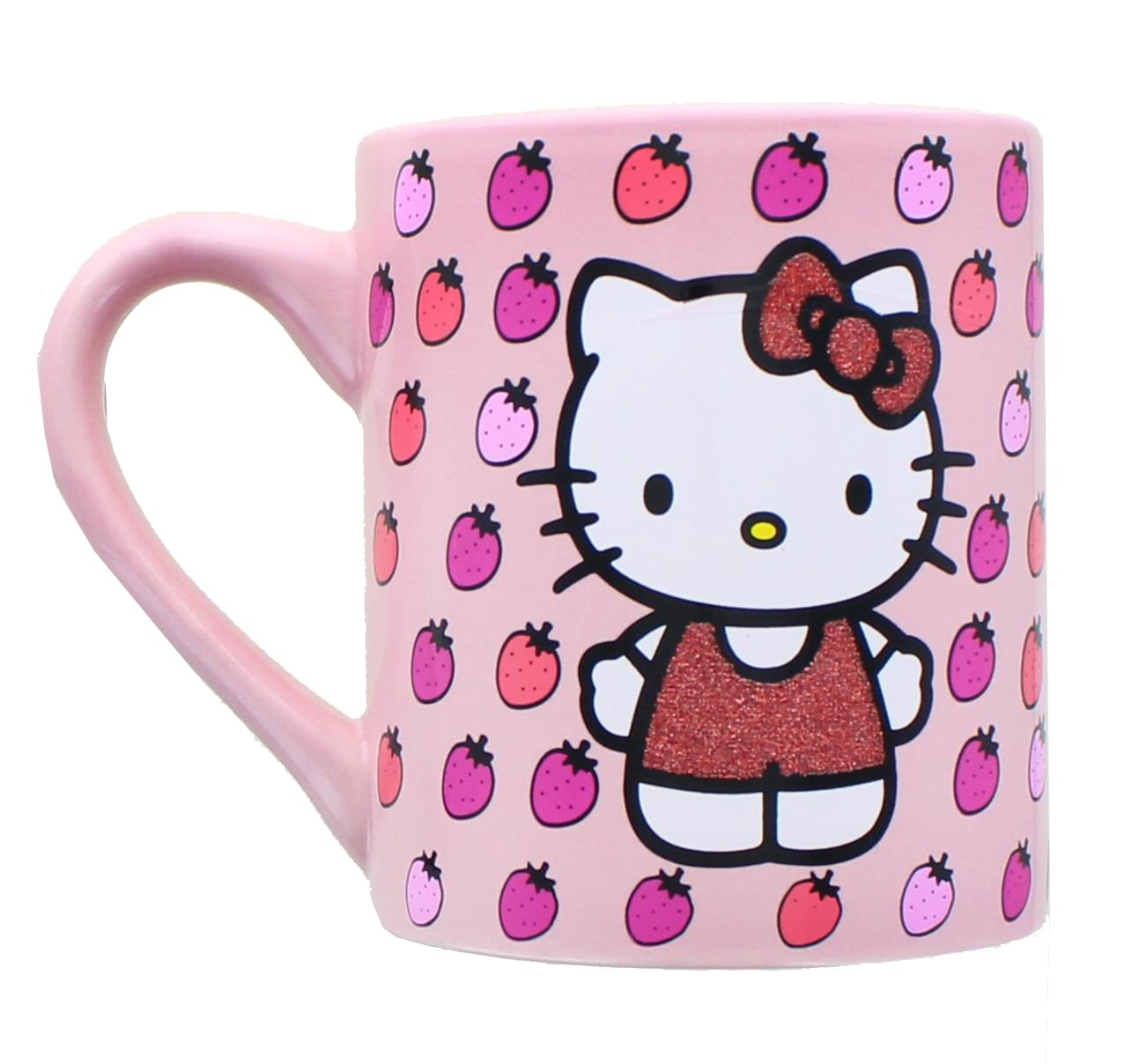 Hello Kitty Glitter Strawberry 14Oz Ceramic Mug