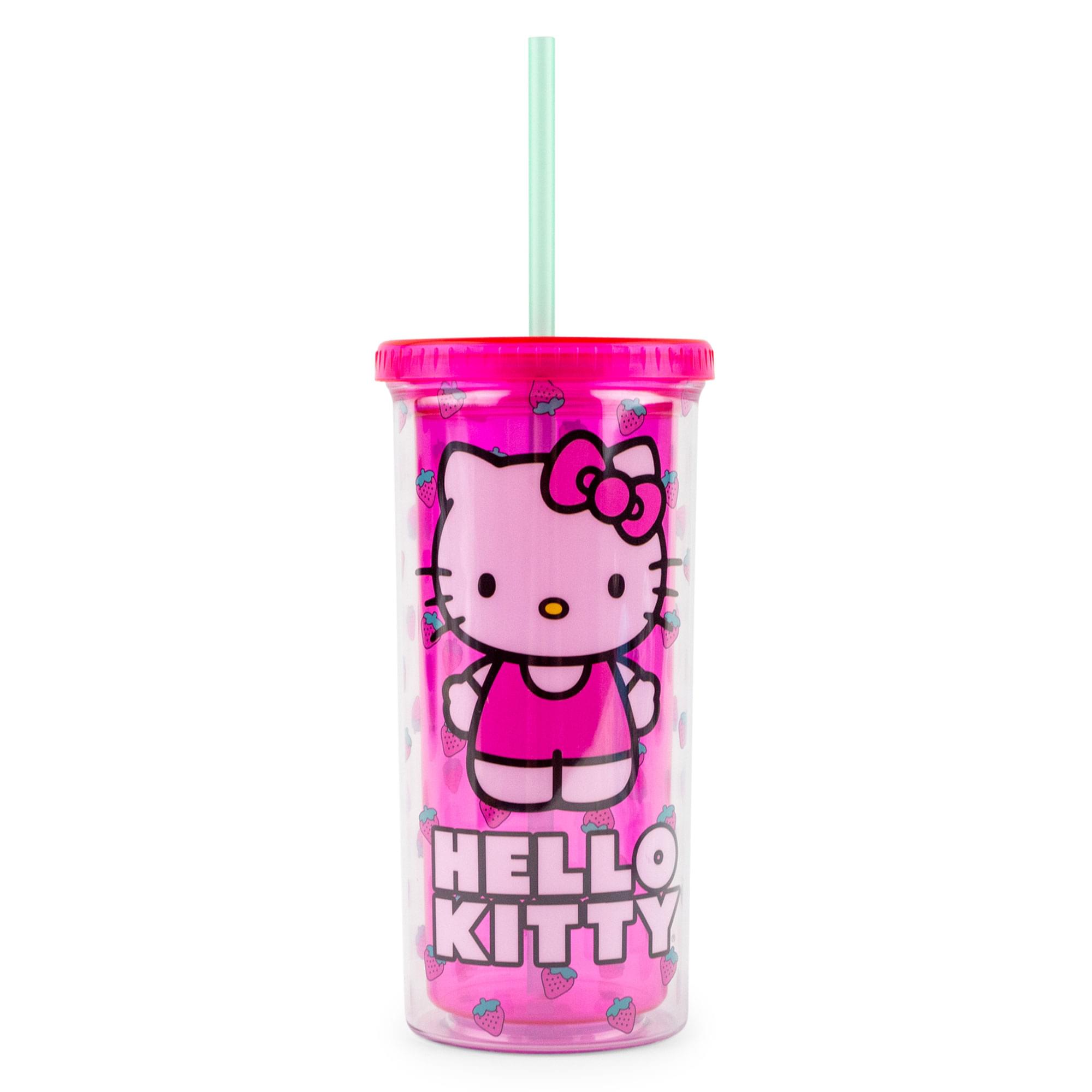 Sanrio Hello Kitty Berry Pink Carnival Cup With Lid  Holds 20 Ounces