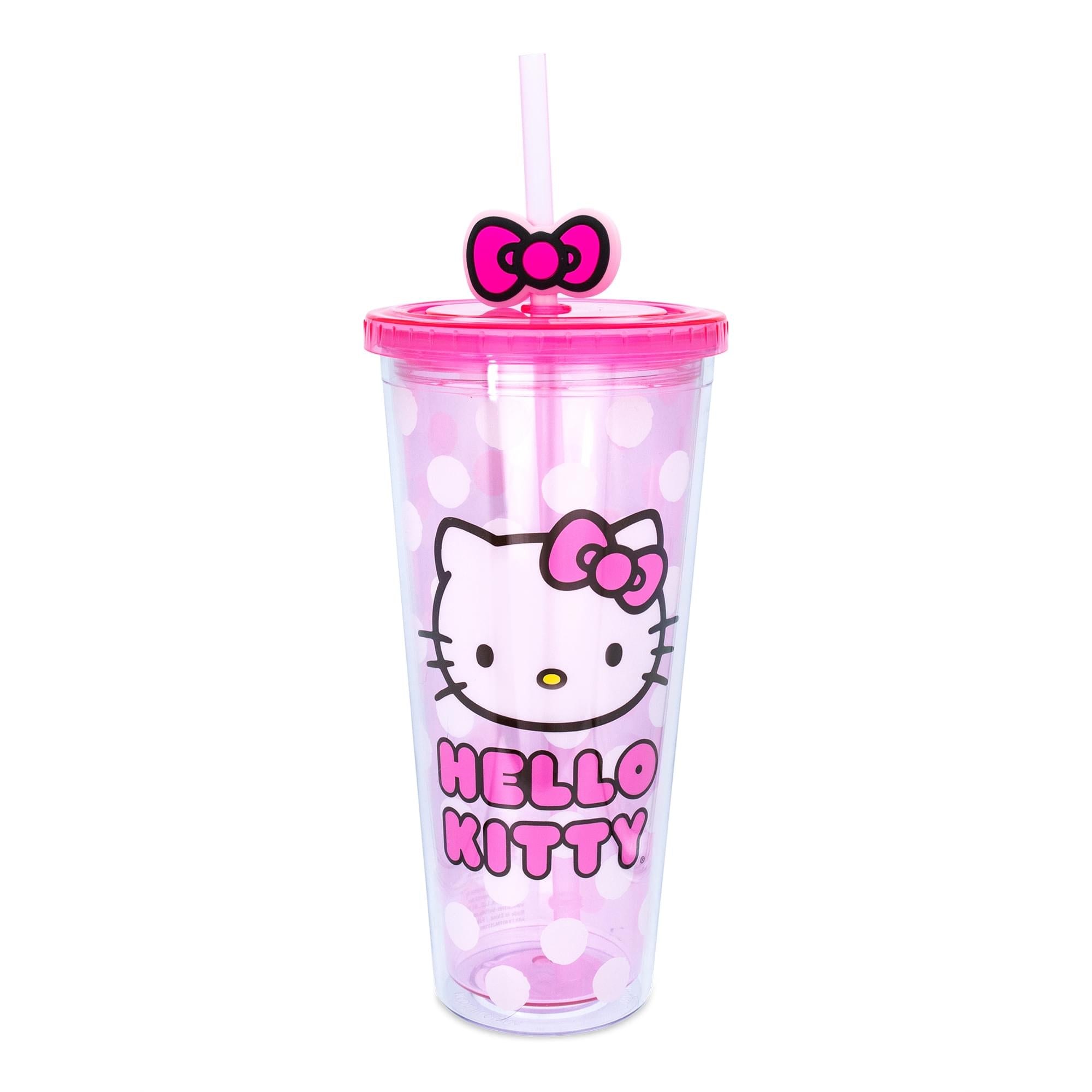 Sanrio Hello Kitty Face Carnival Cup With Lid And Topper Straw  Holds 24 Ounces