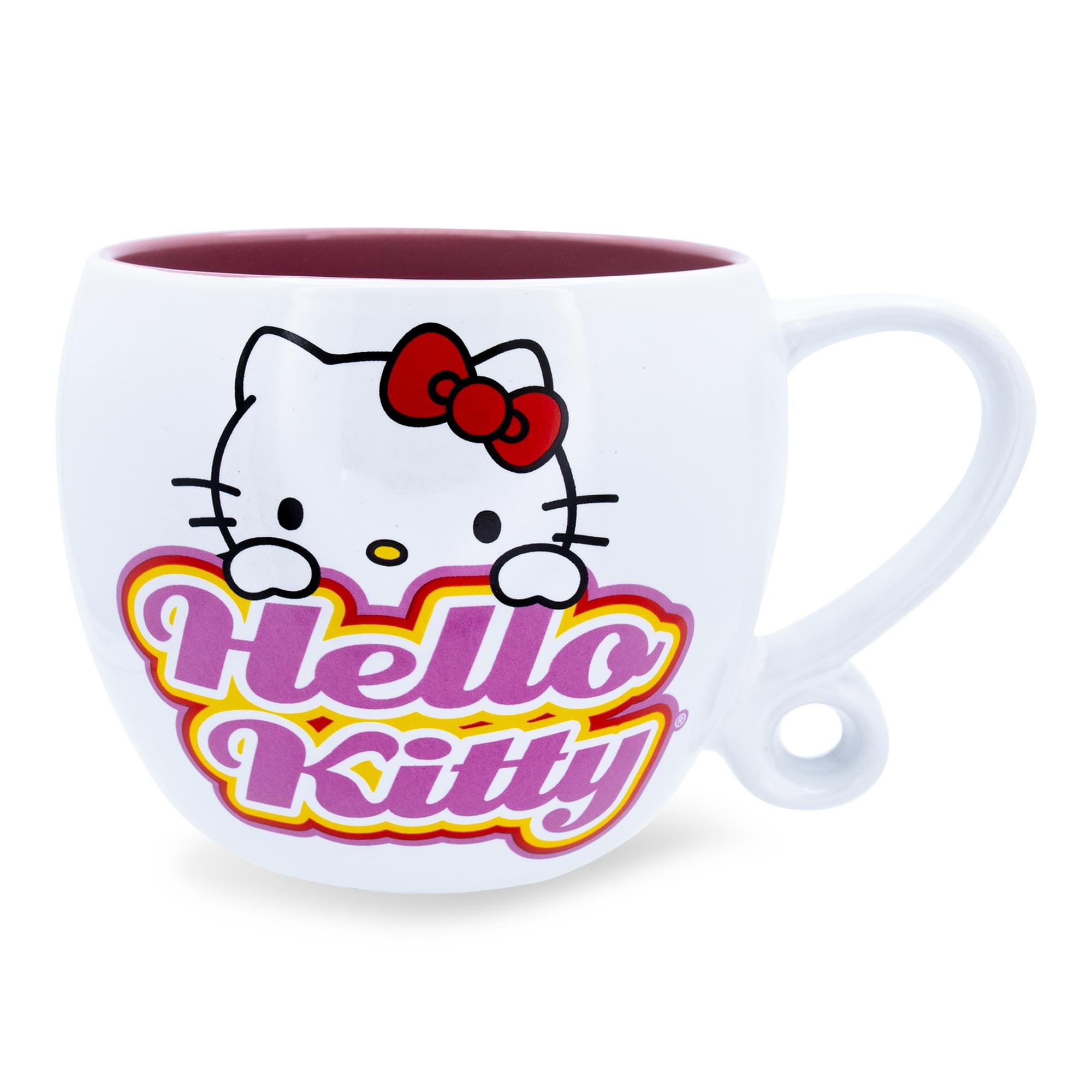Sanrio Hello Kitty Hearts ceramic coffee cup With Loop Handle  Holds 16 Ounces