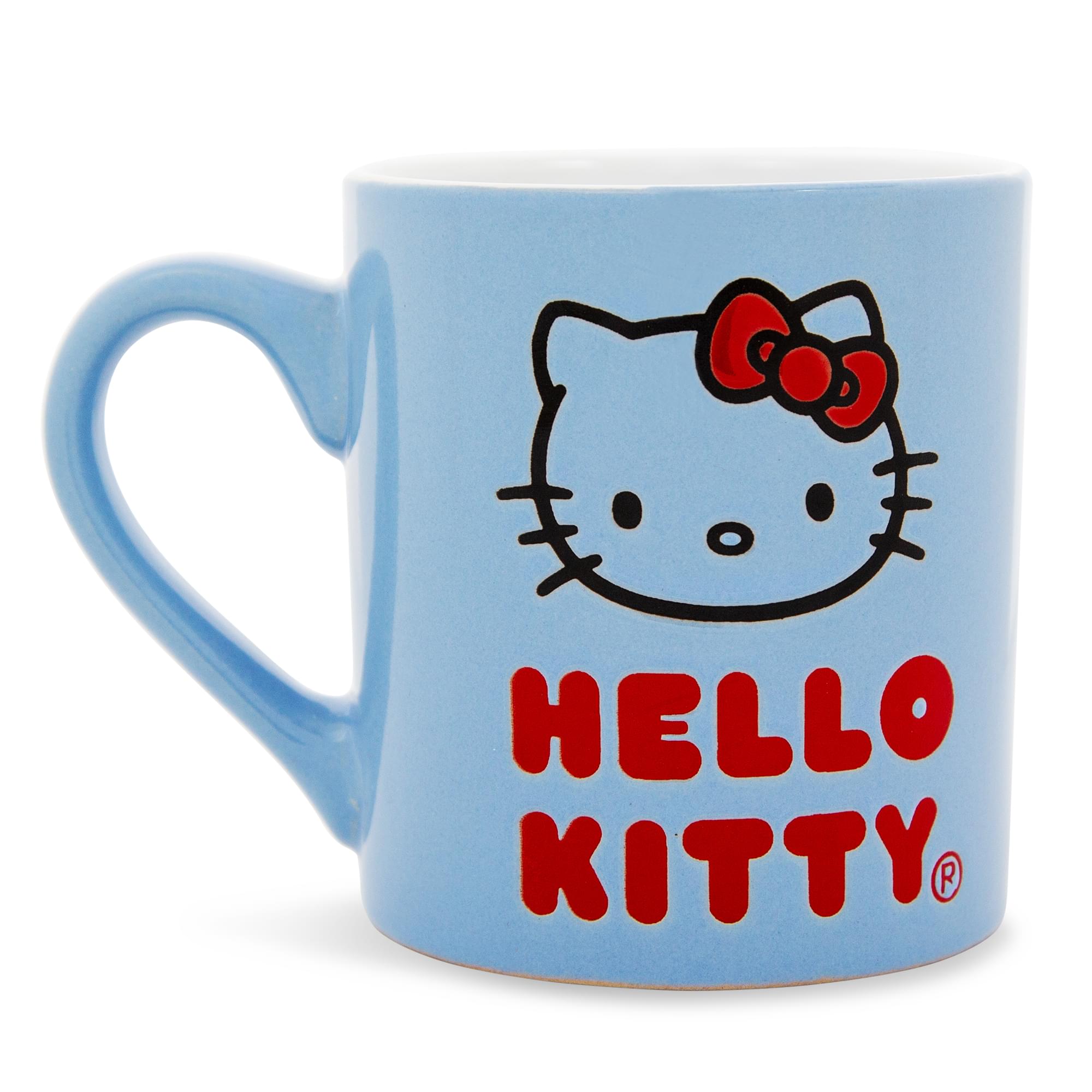 Sanrio Hello Kitty Logo Wax Resist ceramic Mug  Holds 14 Ounces