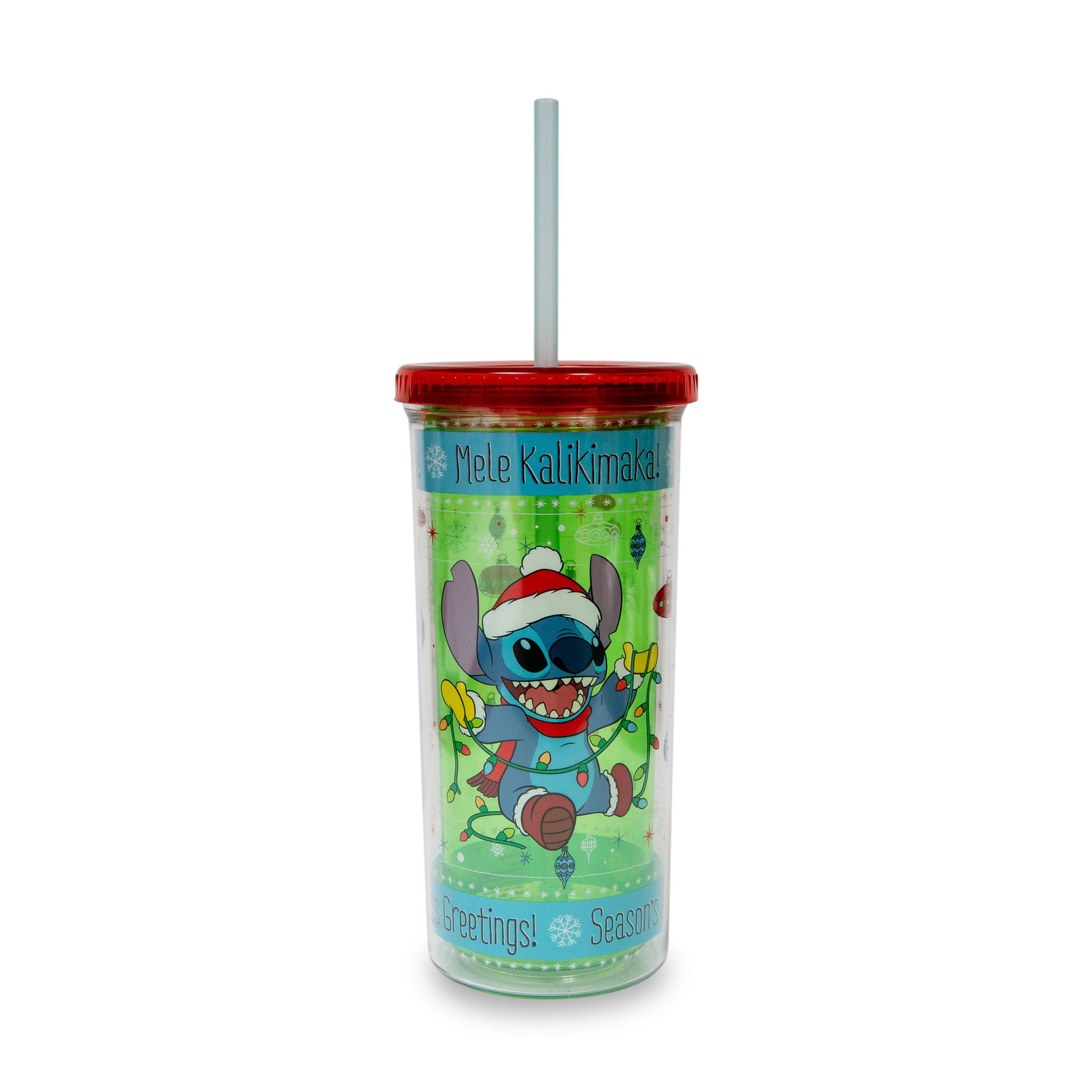Disney Lilo & Stitch Holiday Lights Carnival Cup With Lid And Straw  Holds 20 Ounces