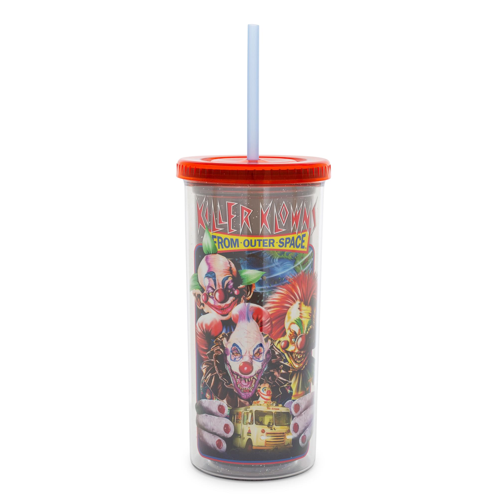Killer Klowns From Outer Space Carnival Cup With Lid And Straw  Holds 20 Ounces