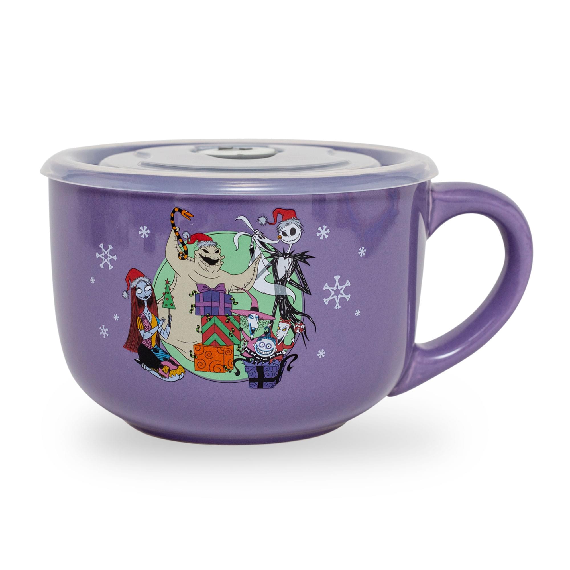 Disney The Nightmare Before Christmas Merry Scary Ceramic Soup Mug With Lid