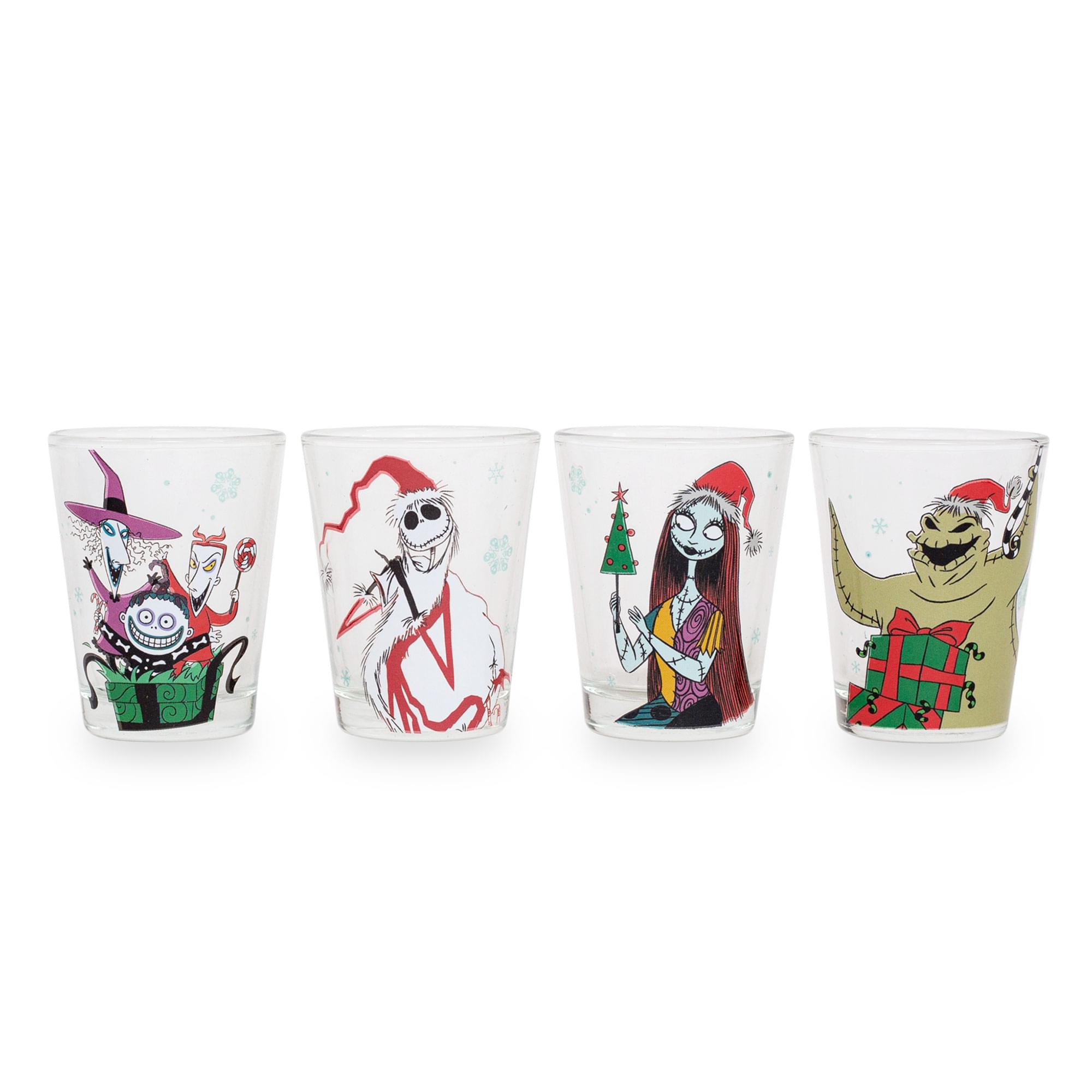 Disney Nightmare Before christmas ghostly greetings Mini Shot glasses  Set of 4
